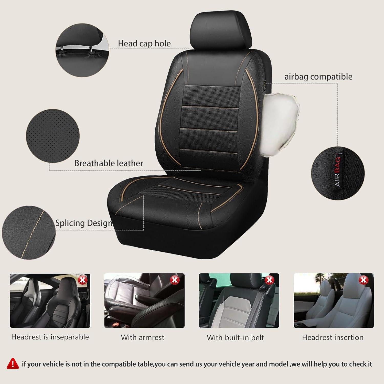 Cubierta de Asiento de Coche CAR PASS Universal PU Negro Beige