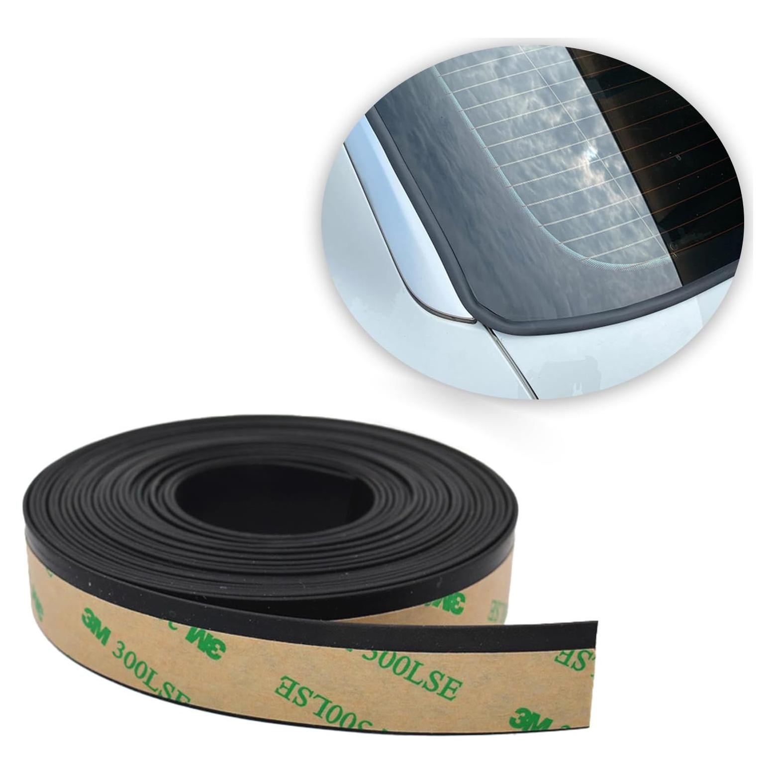 Tira de Sello de Goma Smeyta 3M para Parabrisas Coche Negro