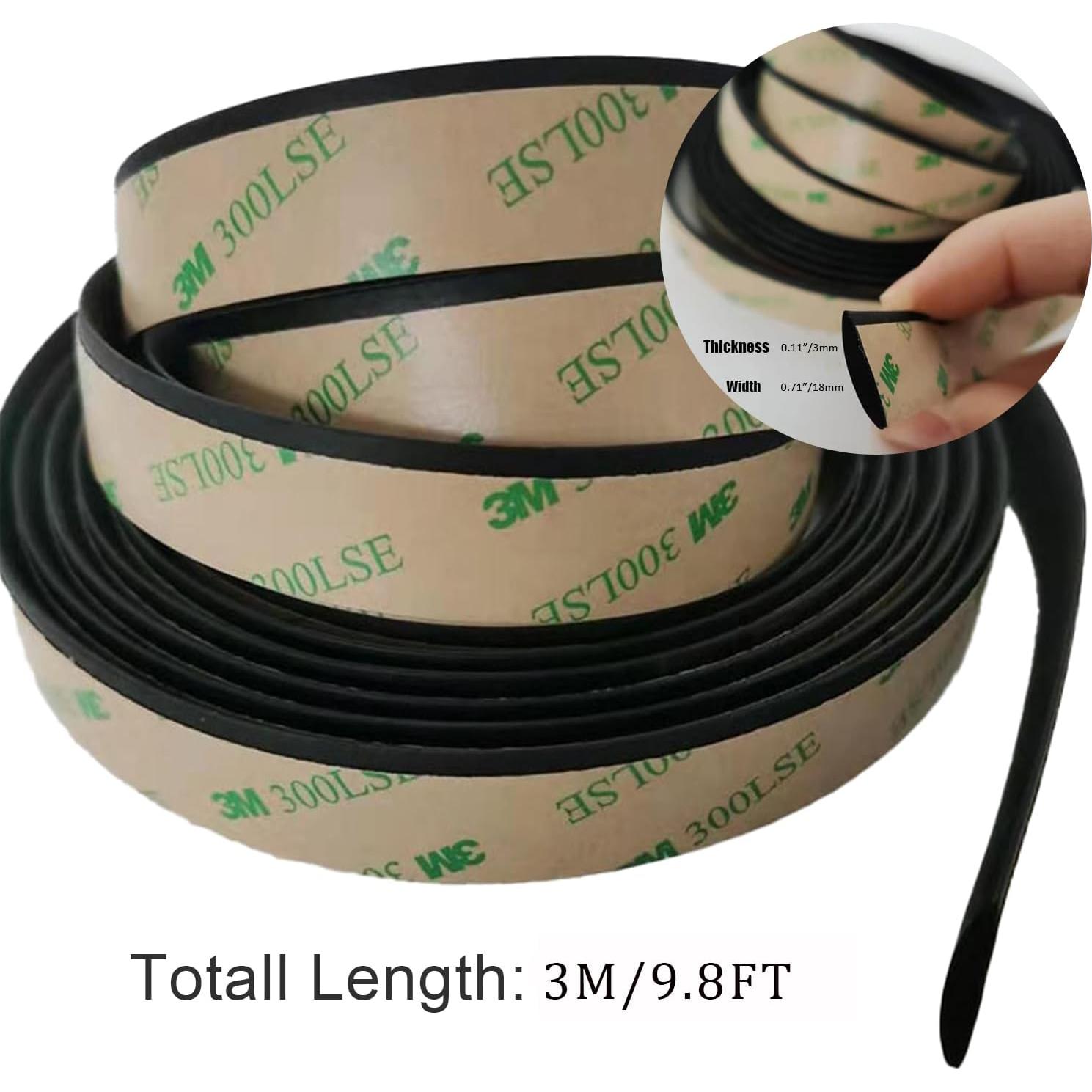 Tira de Sello de Goma Smeyta 3M para Parabrisas Coche Negro