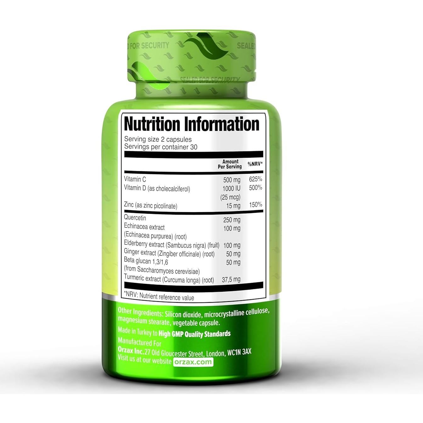 Suplemento Inmunológico ORZAX 9 en 1 - 60 Cápsulas Vegetales