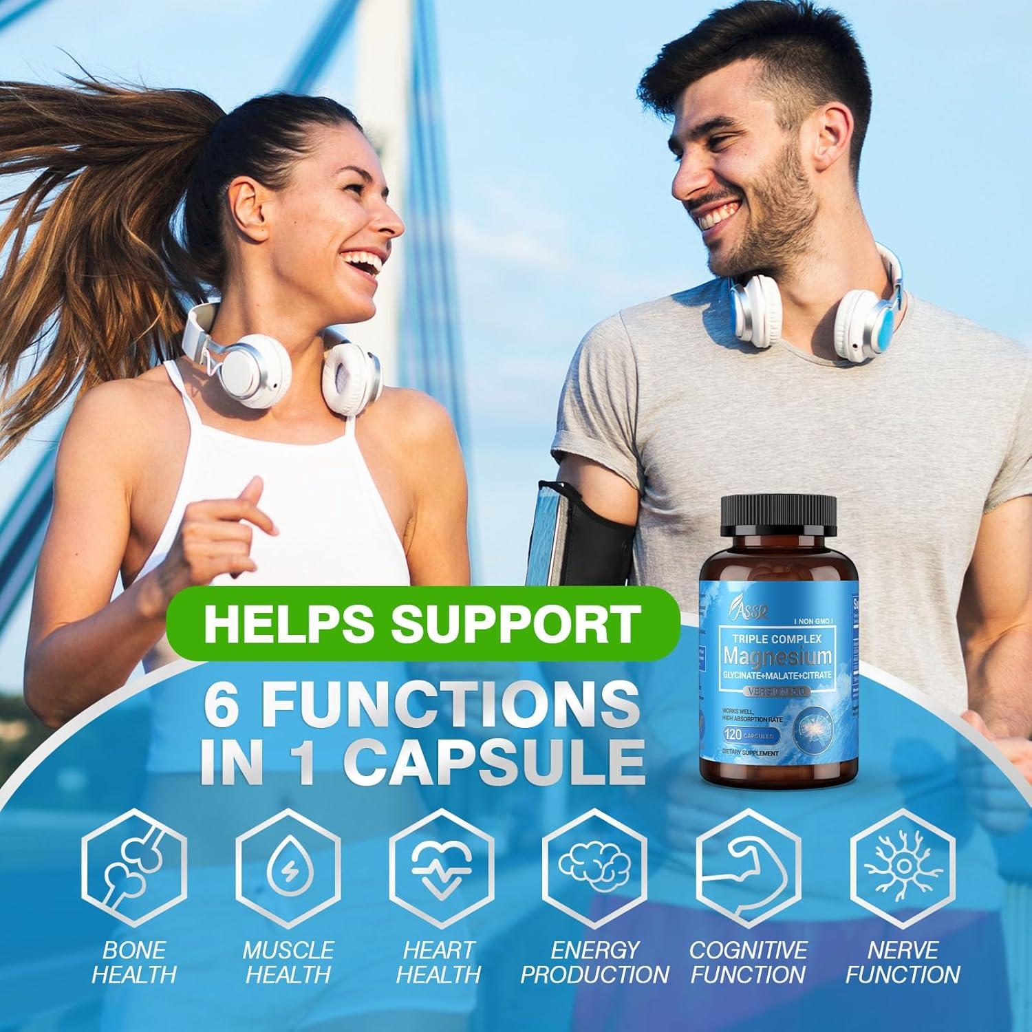 Complejo de Magnesio Triple ASSR 300mg - 120 Cápsulas Veganas