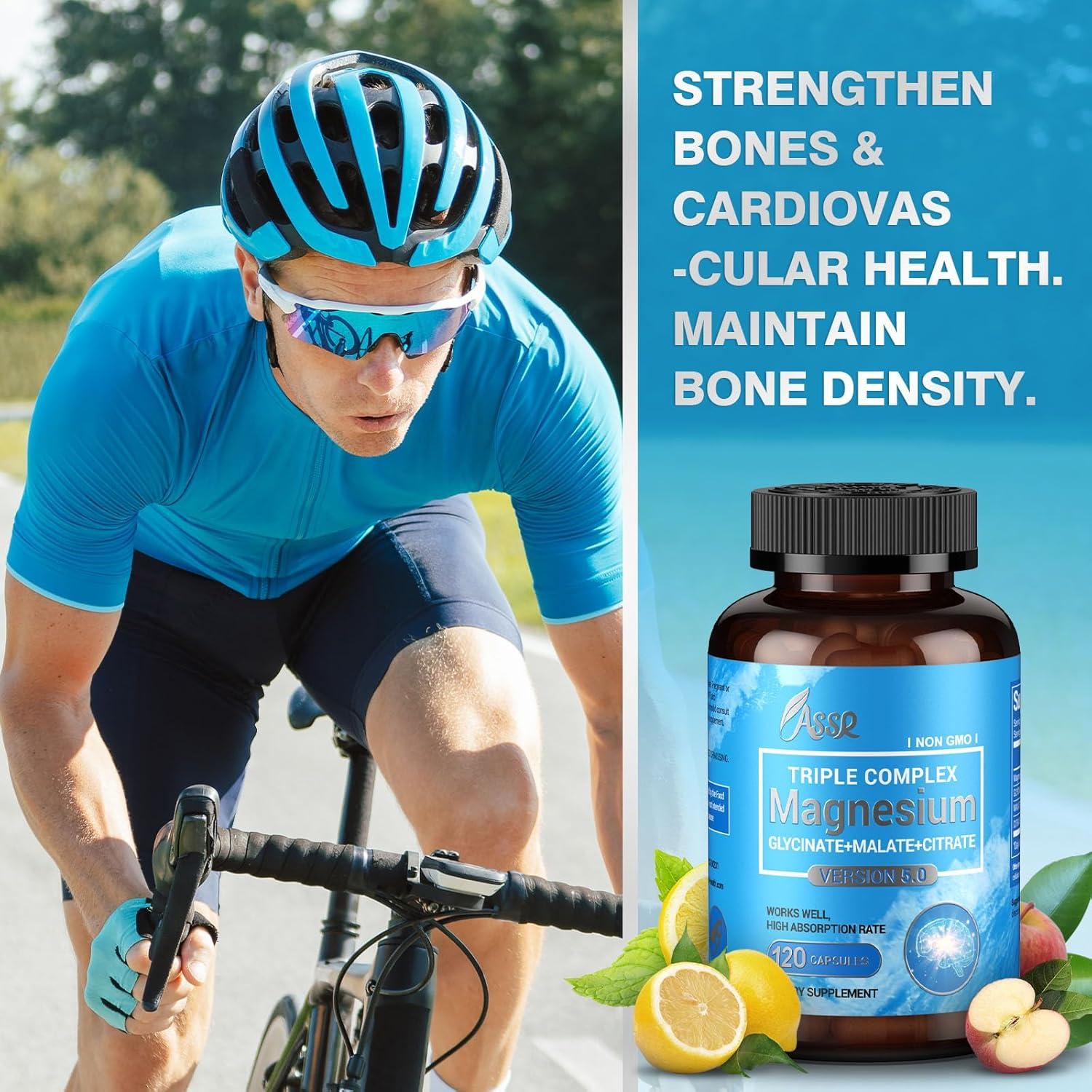 Complejo de Magnesio Triple ASSR 300mg - 120 Cápsulas Veganas