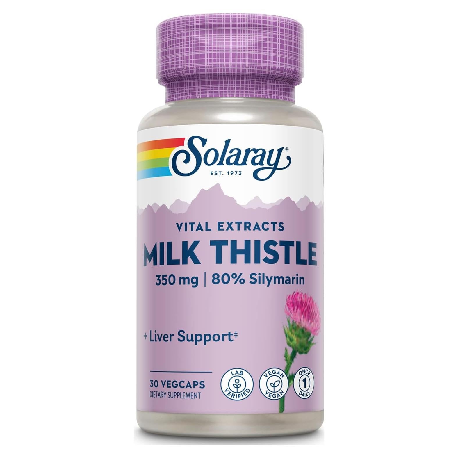 Suplemento Hepático Solaray Cardo Lechero 350 mg 30 VegCaps