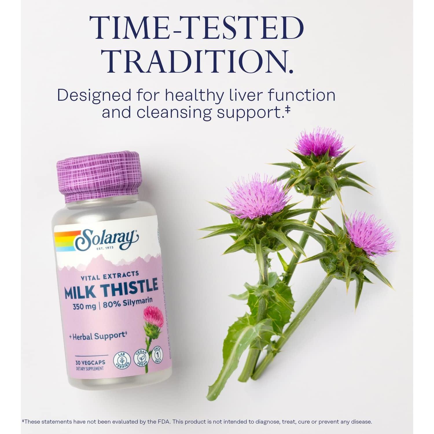 Suplemento Hepático Solaray Cardo Lechero 350 mg 30 VegCaps