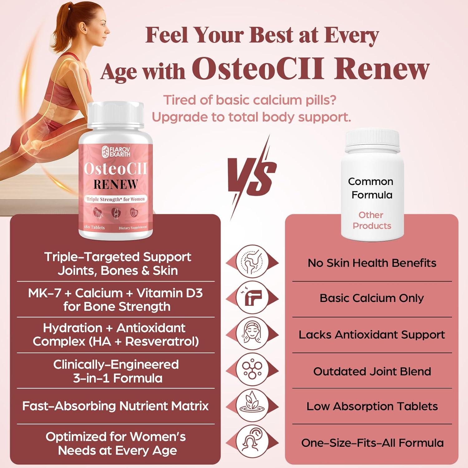 Suplemento Articular Flarovexarith OsteoCII Renew 180 Tabletas