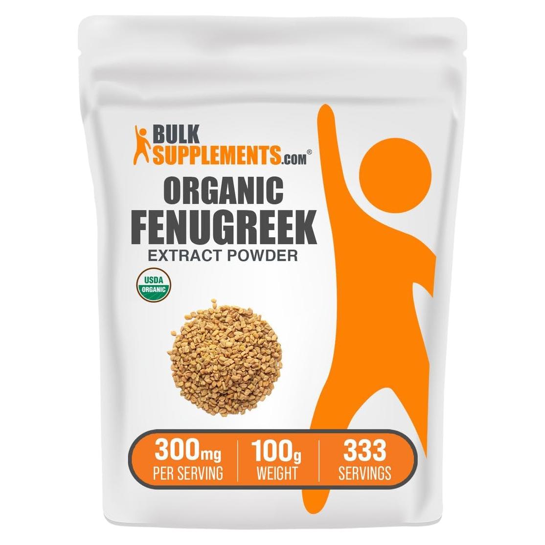 Extracto de Fenogreco Orgánico en Polvo BulkSupplements 100g