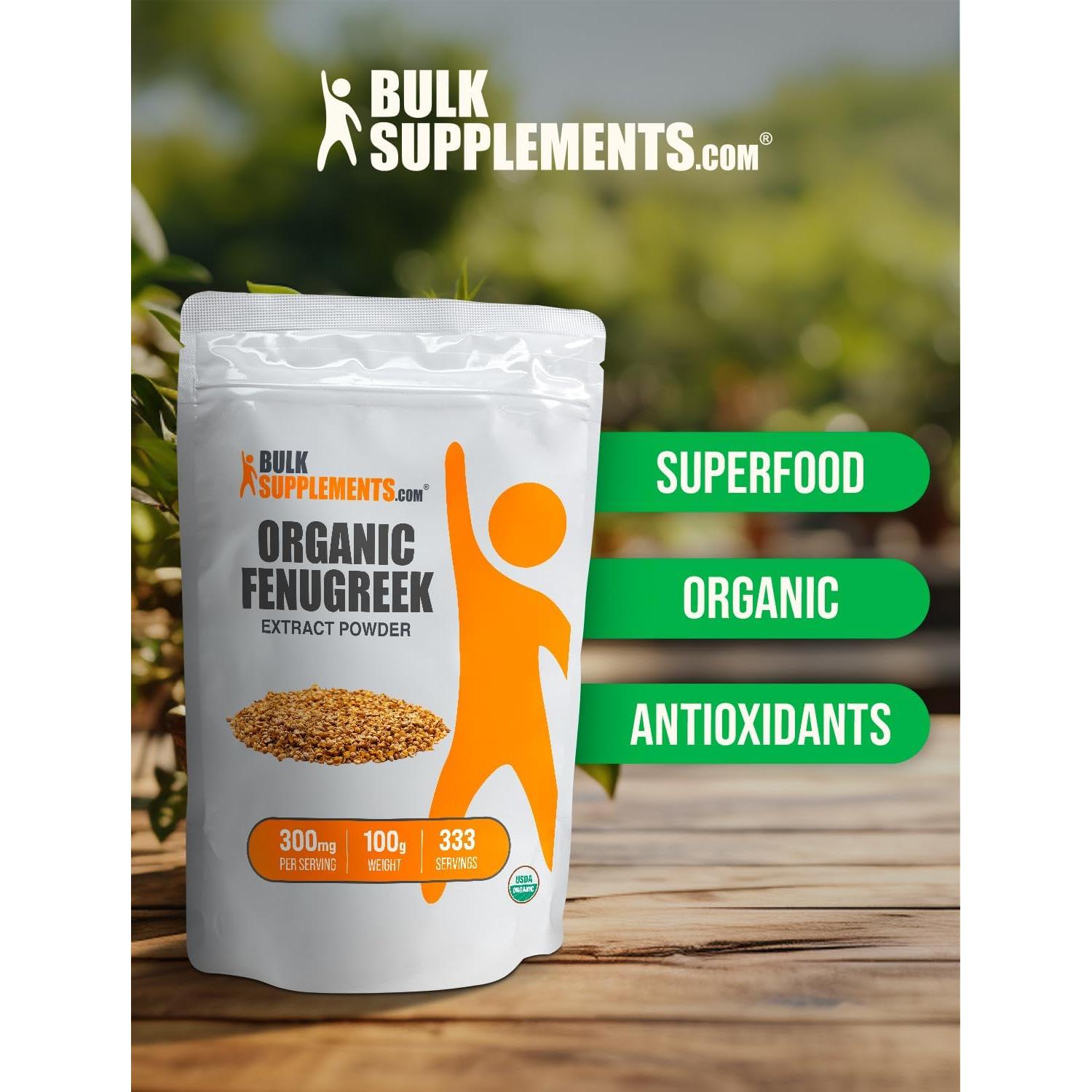 Extracto de Fenogreco Orgánico en Polvo BulkSupplements 100g