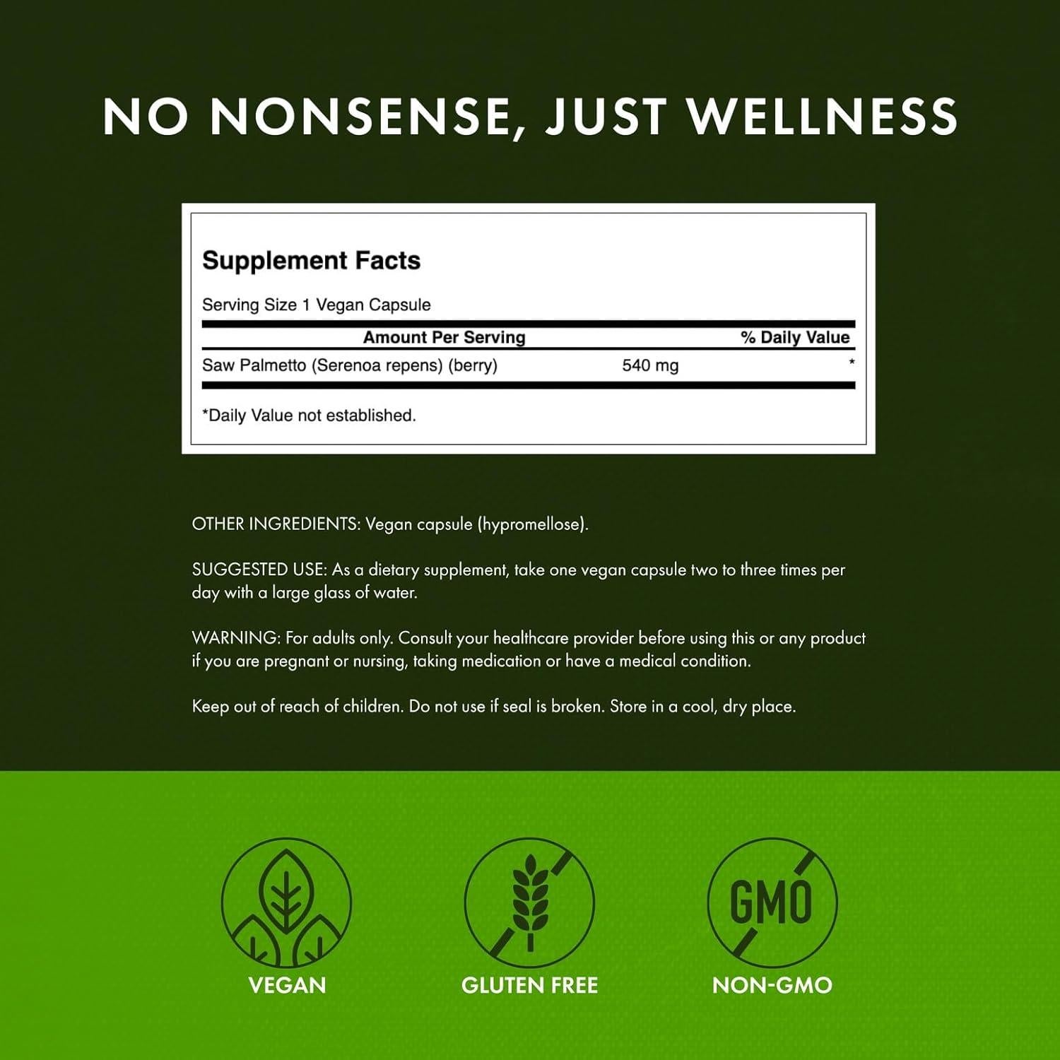 Suplemento Saw Palmetto Swanson 540 mg 250 Cápsulas x 3