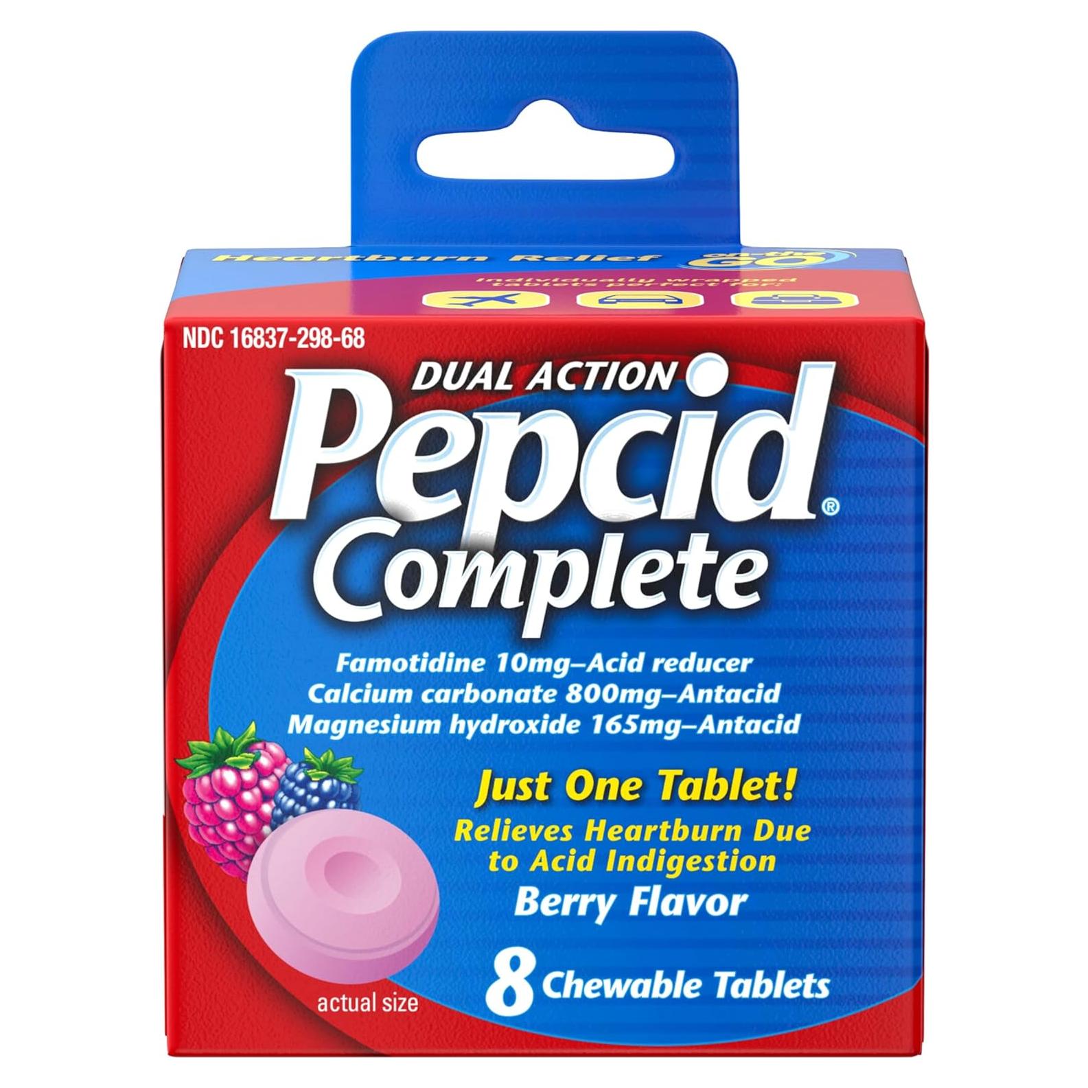 Pepcid Complete Antiácido Masticable Sabor Baya 8 Unidades
