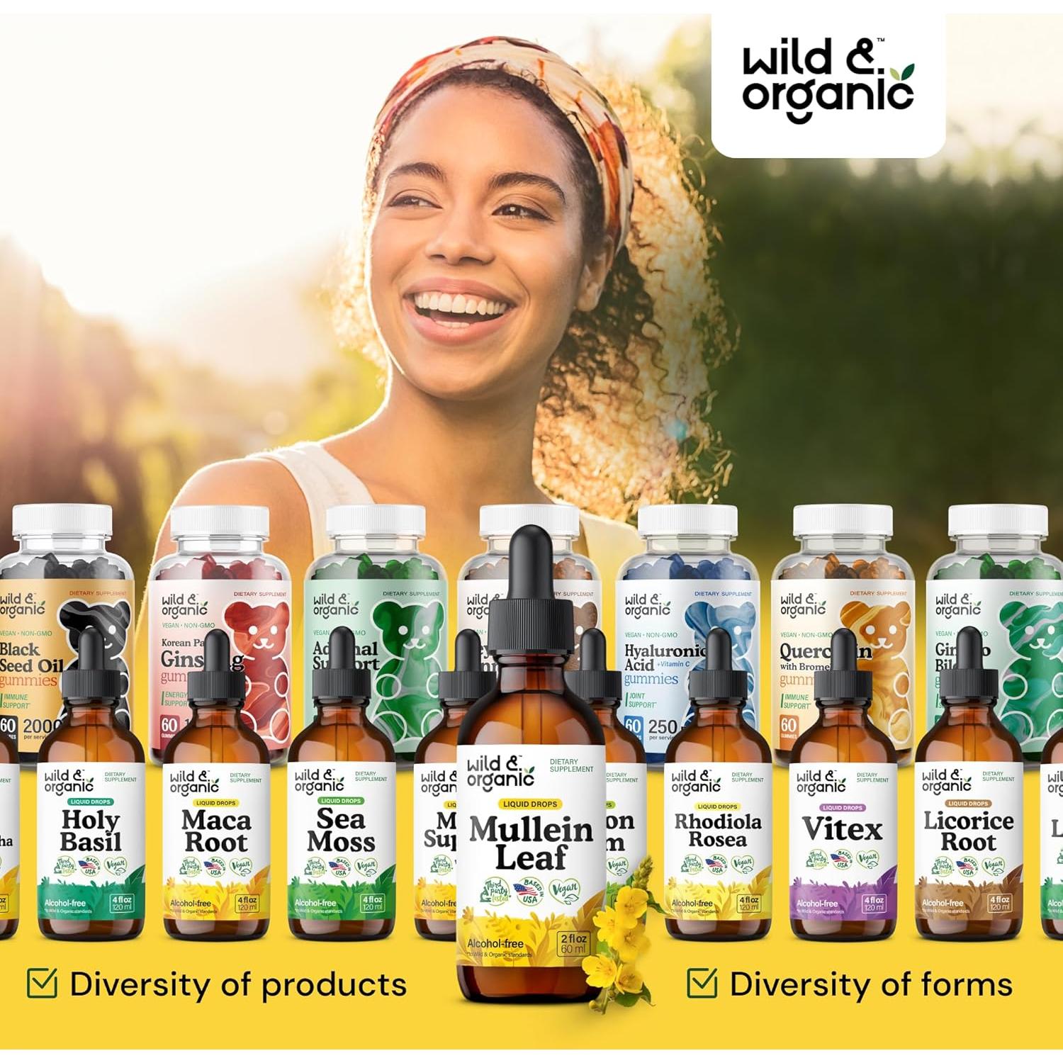 Tintura de Mullein Silvestre y Orgánico 59 ml - Apoyo Pulmonar