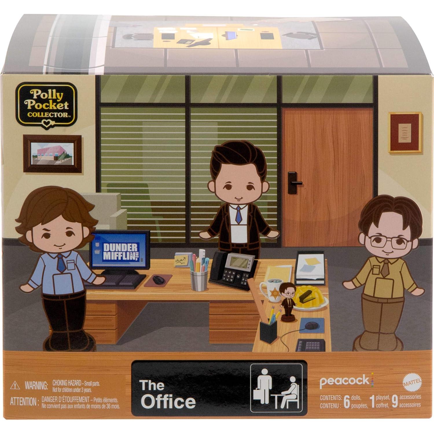 Polly Pocket x The Office Set Compacto 6 Muñecas y 9 Accesorios