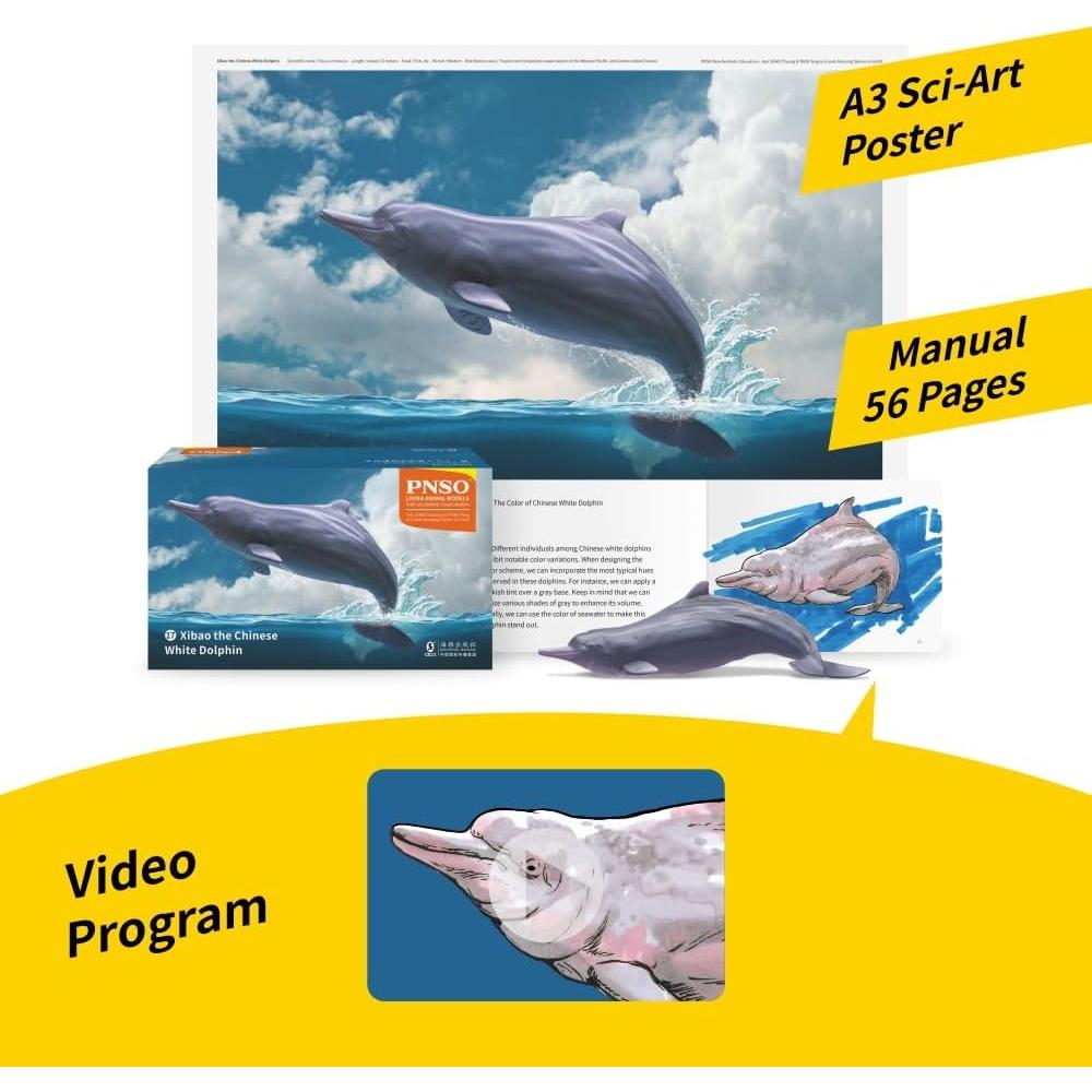 Figura de Delfín Blanco Chino PNSO Animal Vivo 17.78 cm