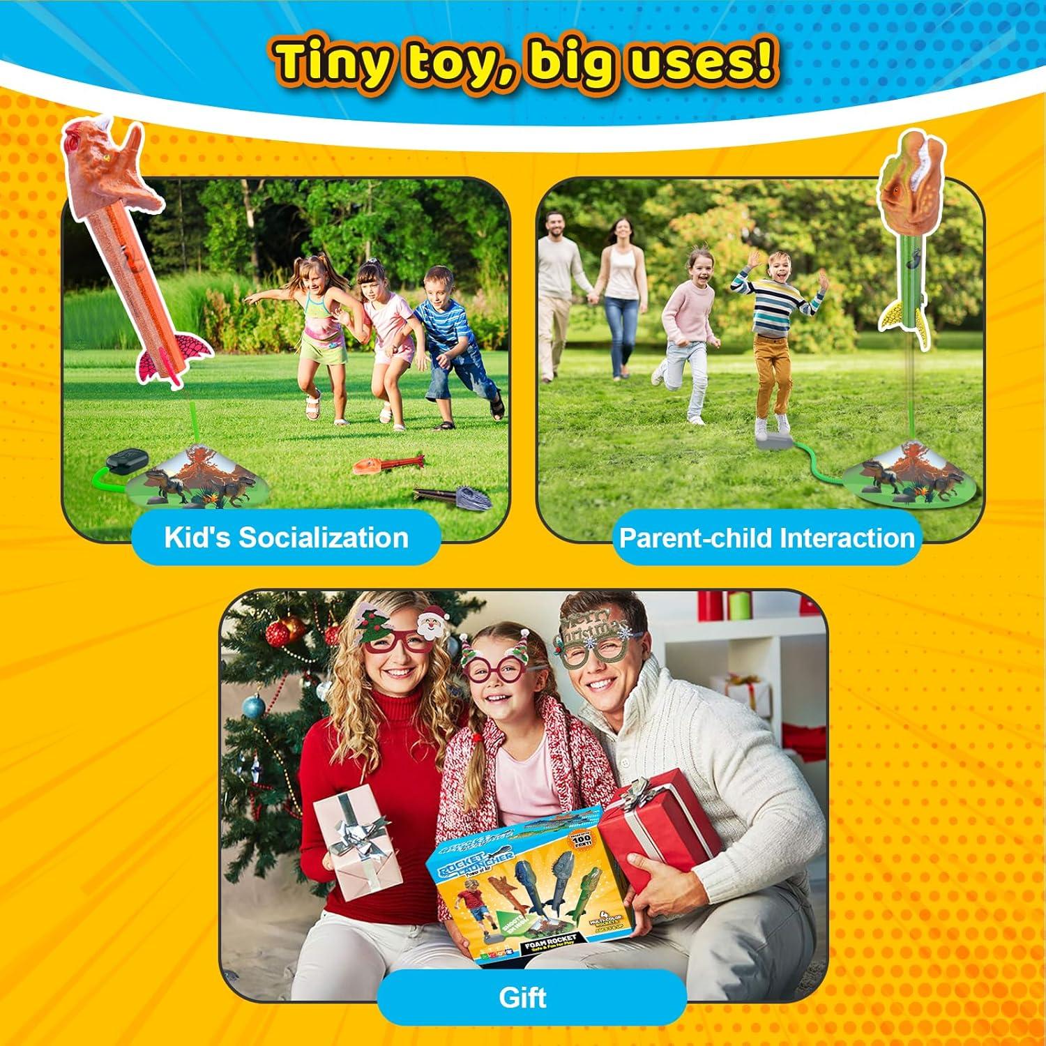 Lanzador de Cohetes de Dinosaurio Otoseth - 4 Cohetes, 30.48 m