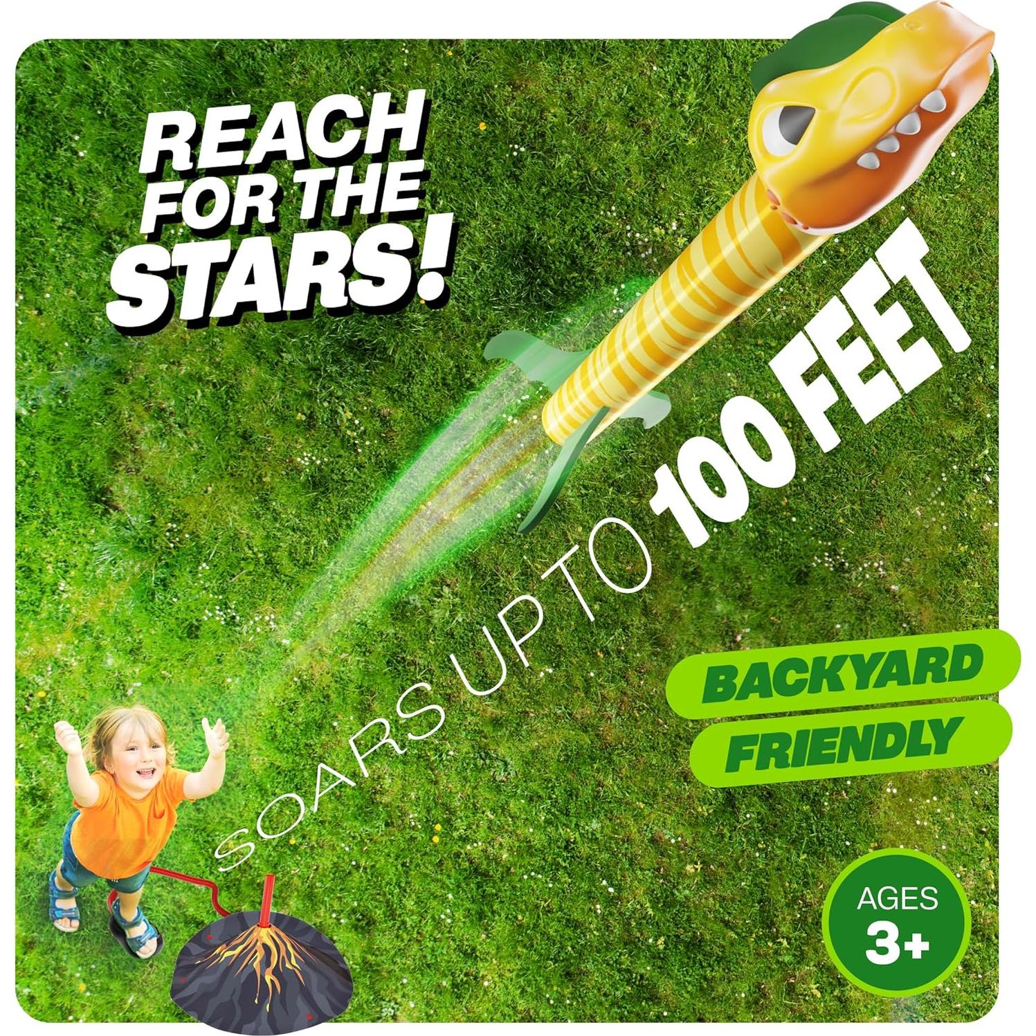 Lanzador de Cohetes de Dinosaurio Ninja Blast - Juguete Exterior 3-8 Años