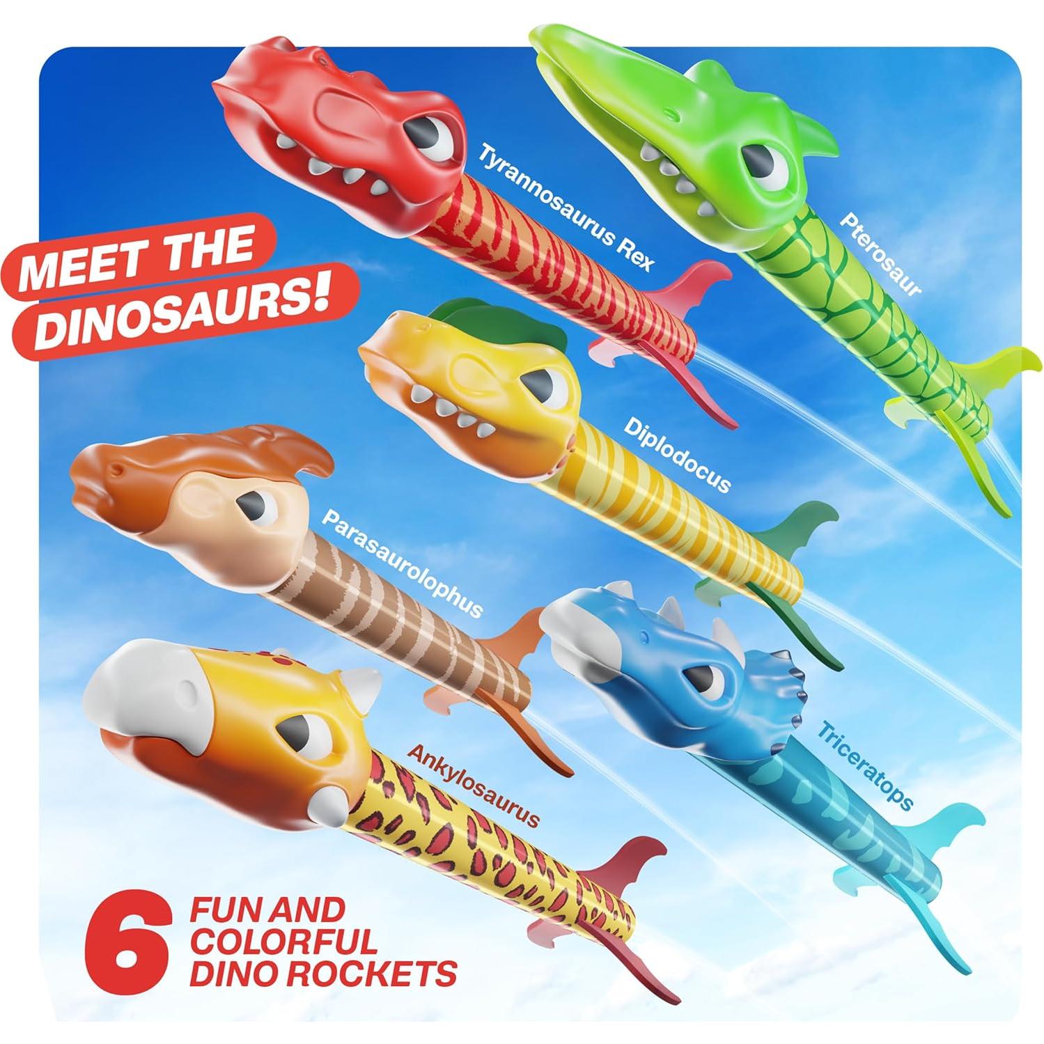 Lanzador de Cohetes de Dinosaurio Ninja Blast - Juguete Exterior 3-8 Años