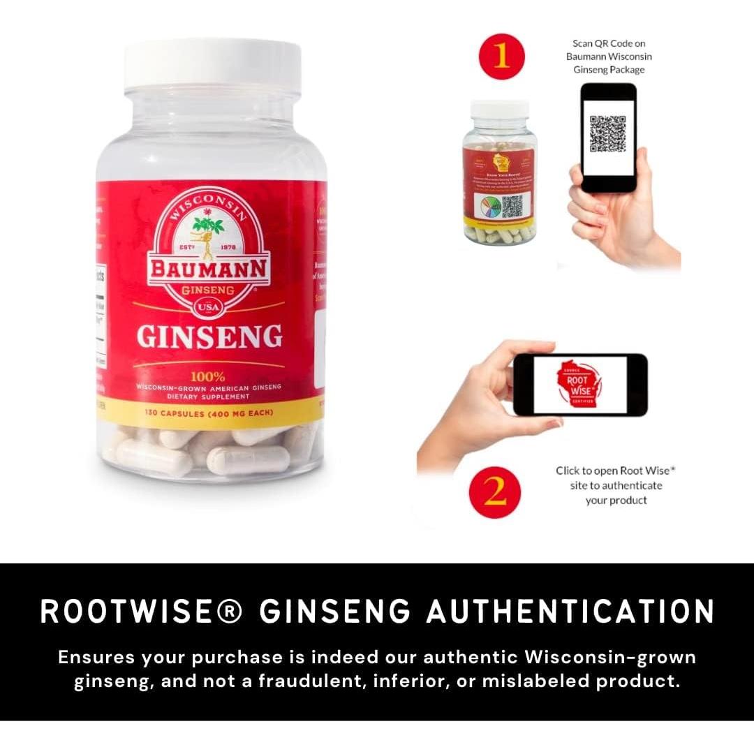 Cápsulas de Ginseng Americano Baumann 60 Pastillas 400 mg