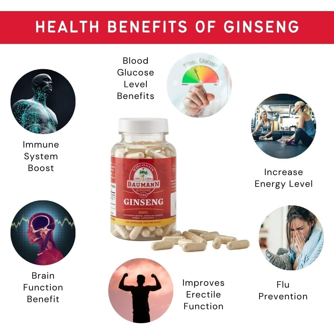 Cápsulas de Ginseng Americano Baumann 60 Pastillas 400 mg