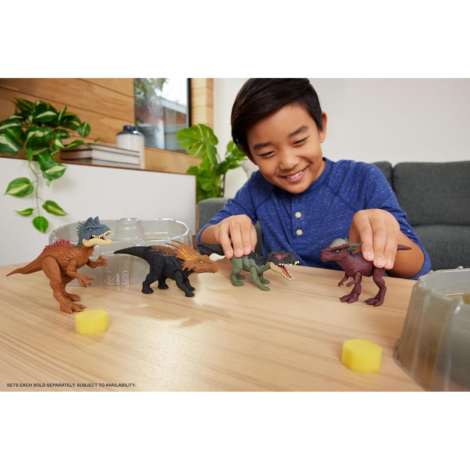 Mattel Dinosaurios Revelación 2 Juguetes con Arena de Batalla