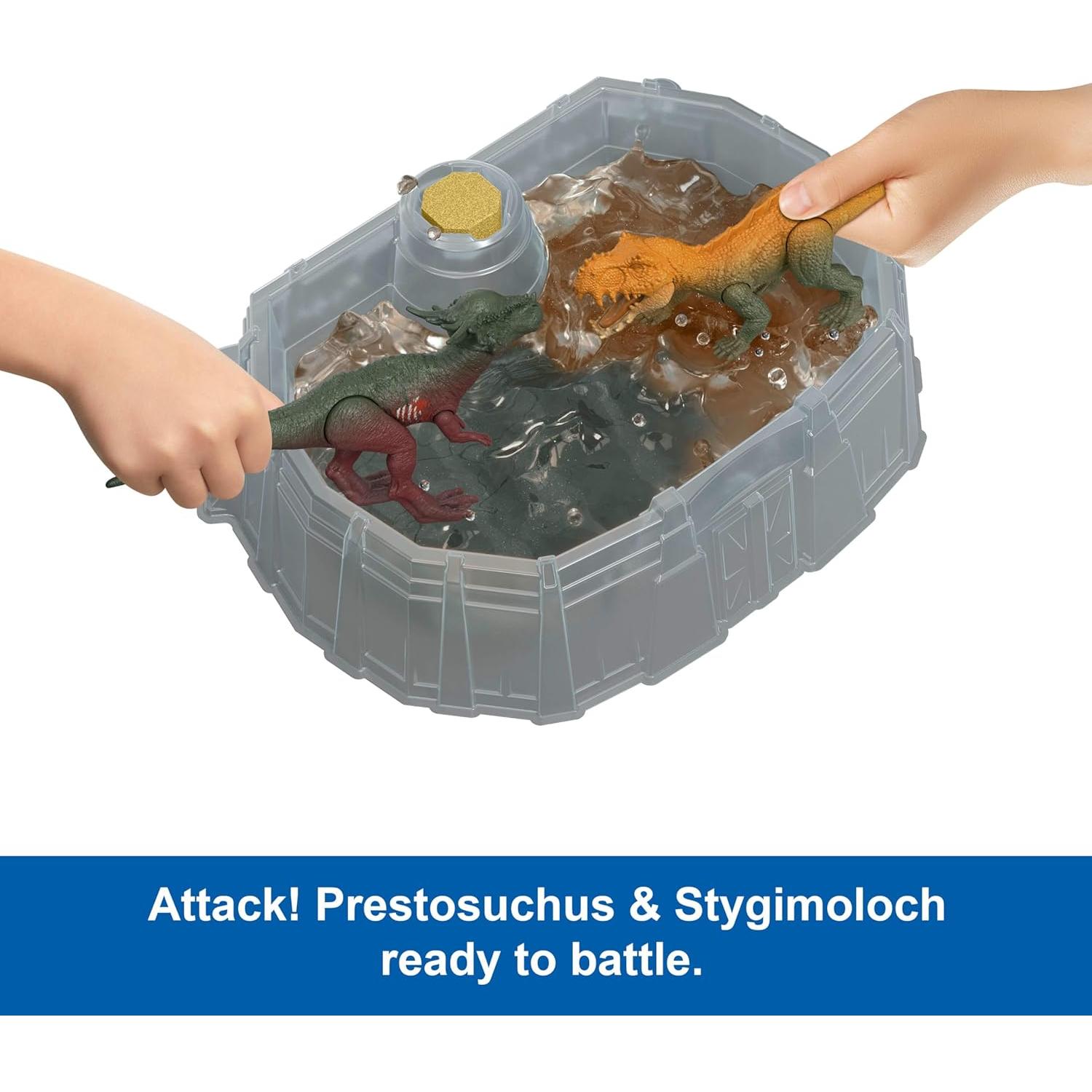 Mattel Dinosaurios Revelación 2 Juguetes con Arena de Batalla