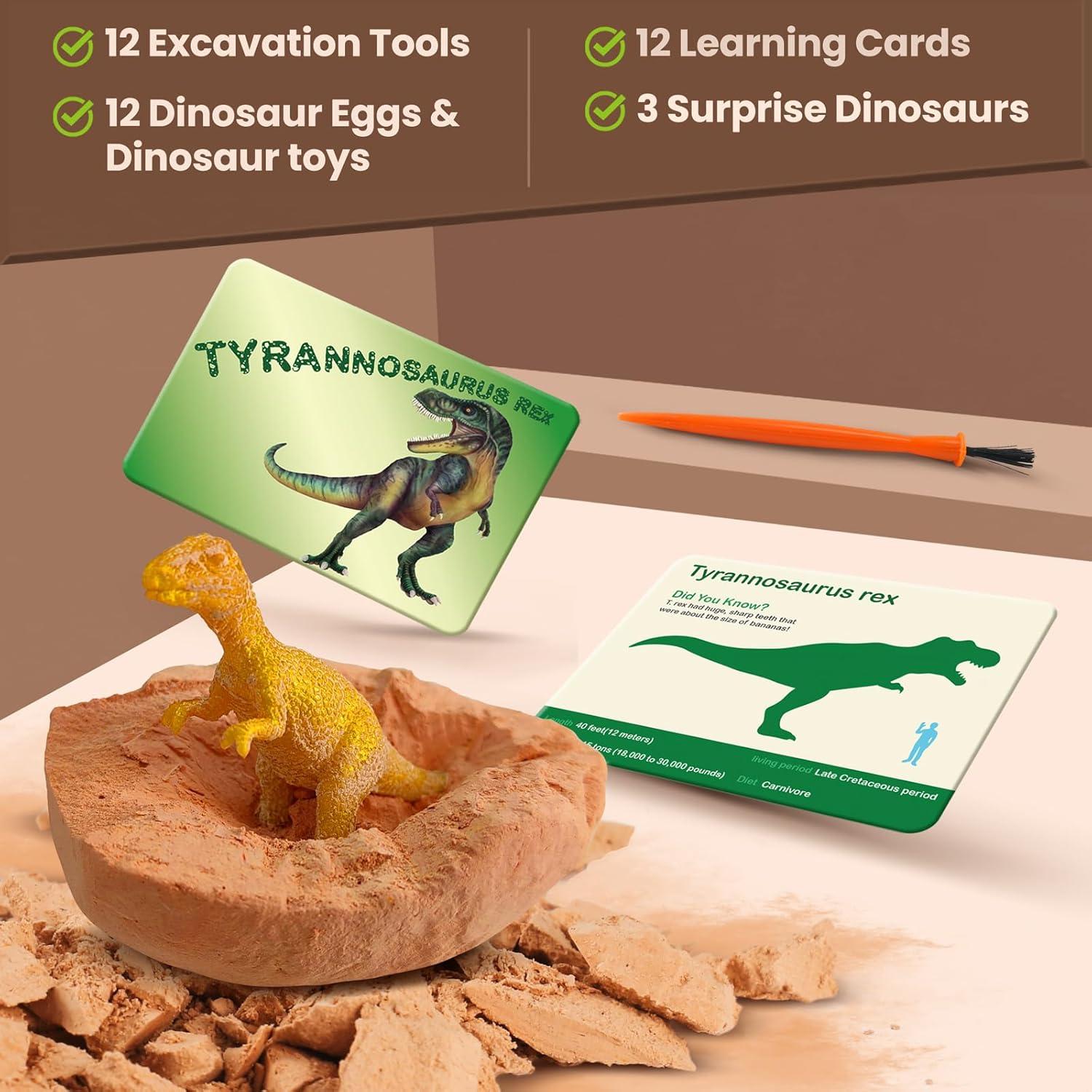 Kit de Excavación de Dinosaurios Zippytots - 12 Huevos Educativos