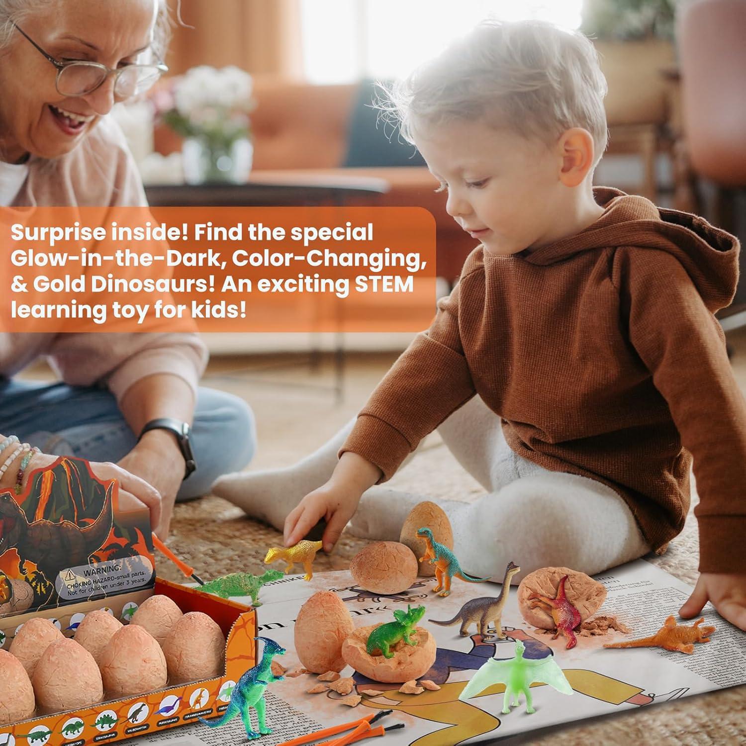 Kit de Excavación de Dinosaurios Zippytots - 12 Huevos Educativos