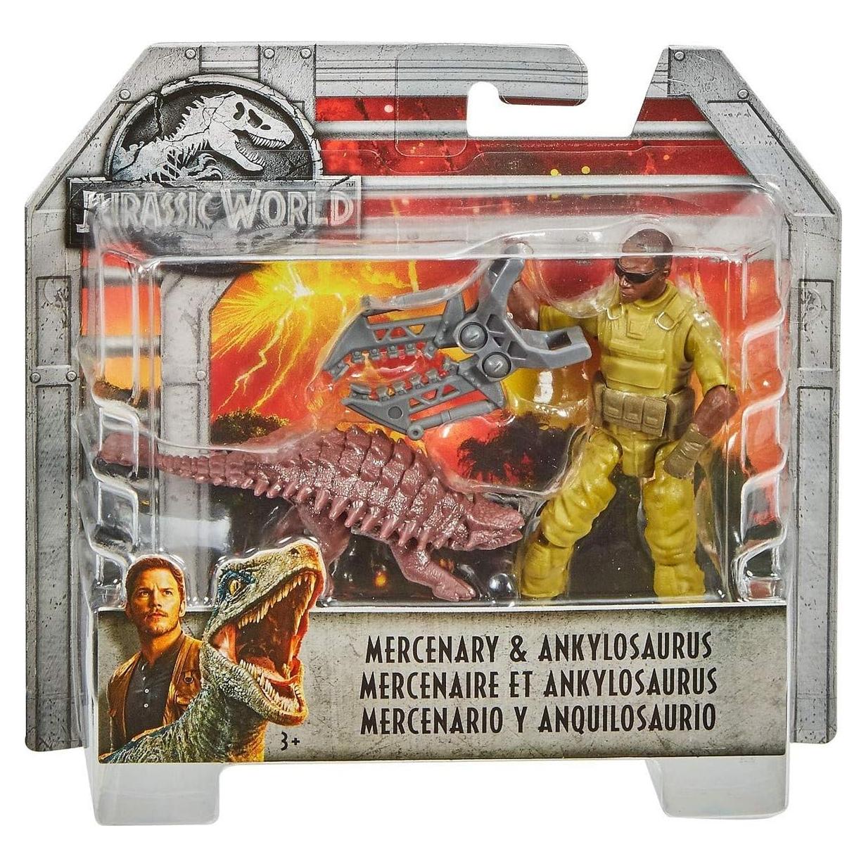 Figura de Acción Jurassic World Mercenario & Ankylosaurus 9.5 cm