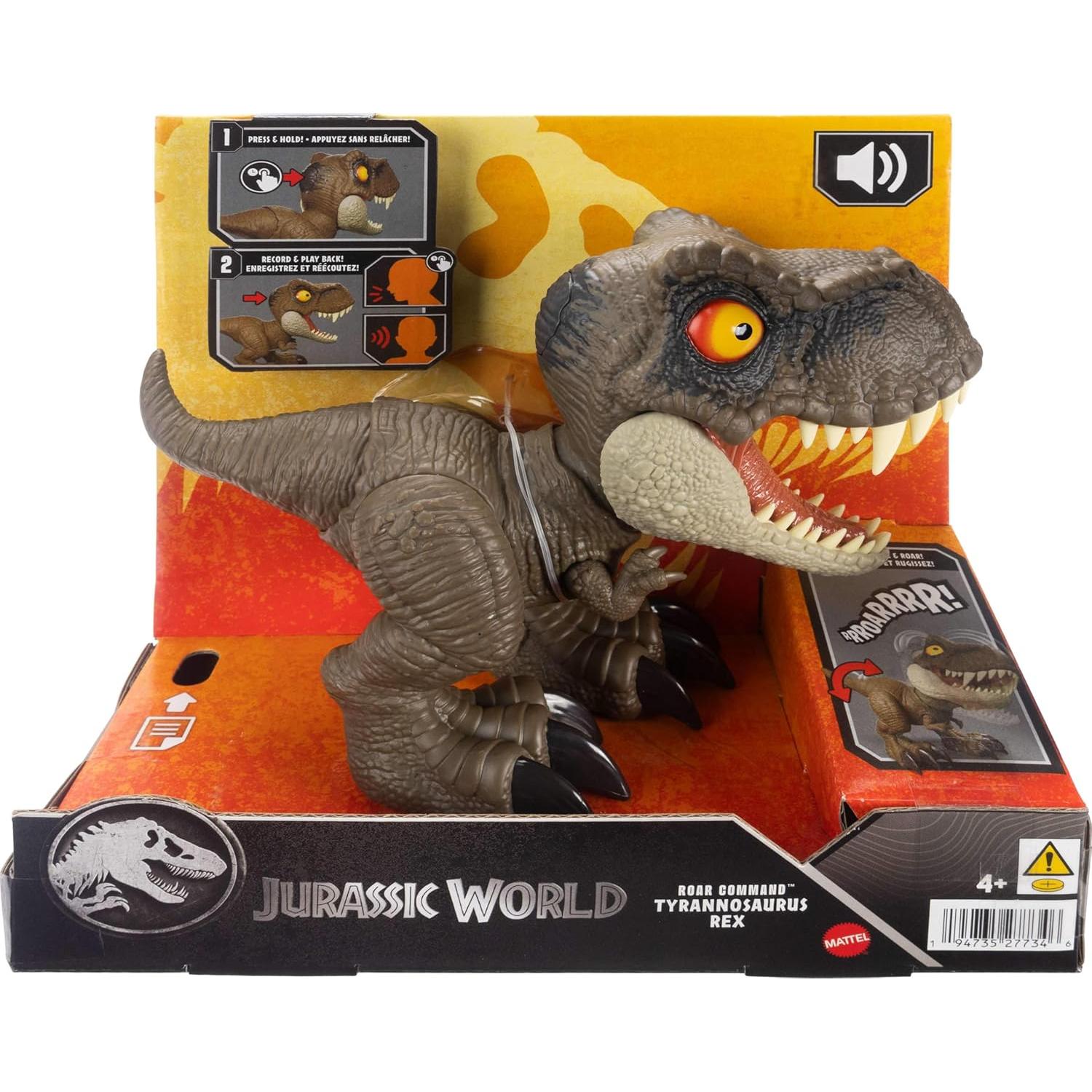 Figura Dinosaurio T. Rex Roar Command Mattel 20.32 cm Interactivo