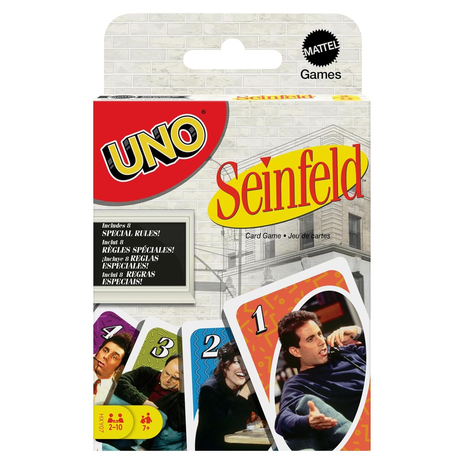 Juego de Cartas UNO Seinfeld Mattel para 2 a 10 Jugadores