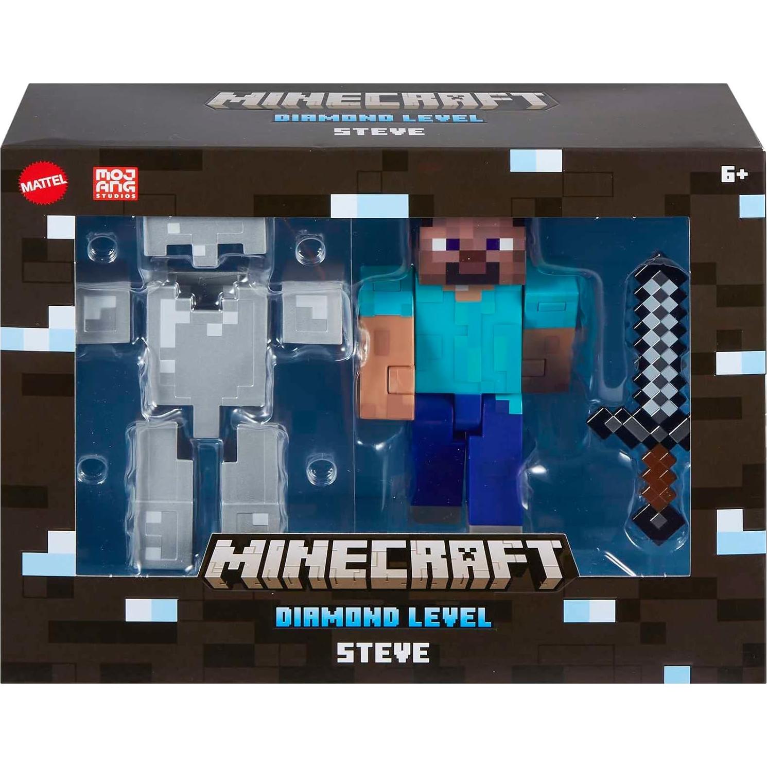 Figura de acción Steve Diamante Mattel Minecraft 14 cm