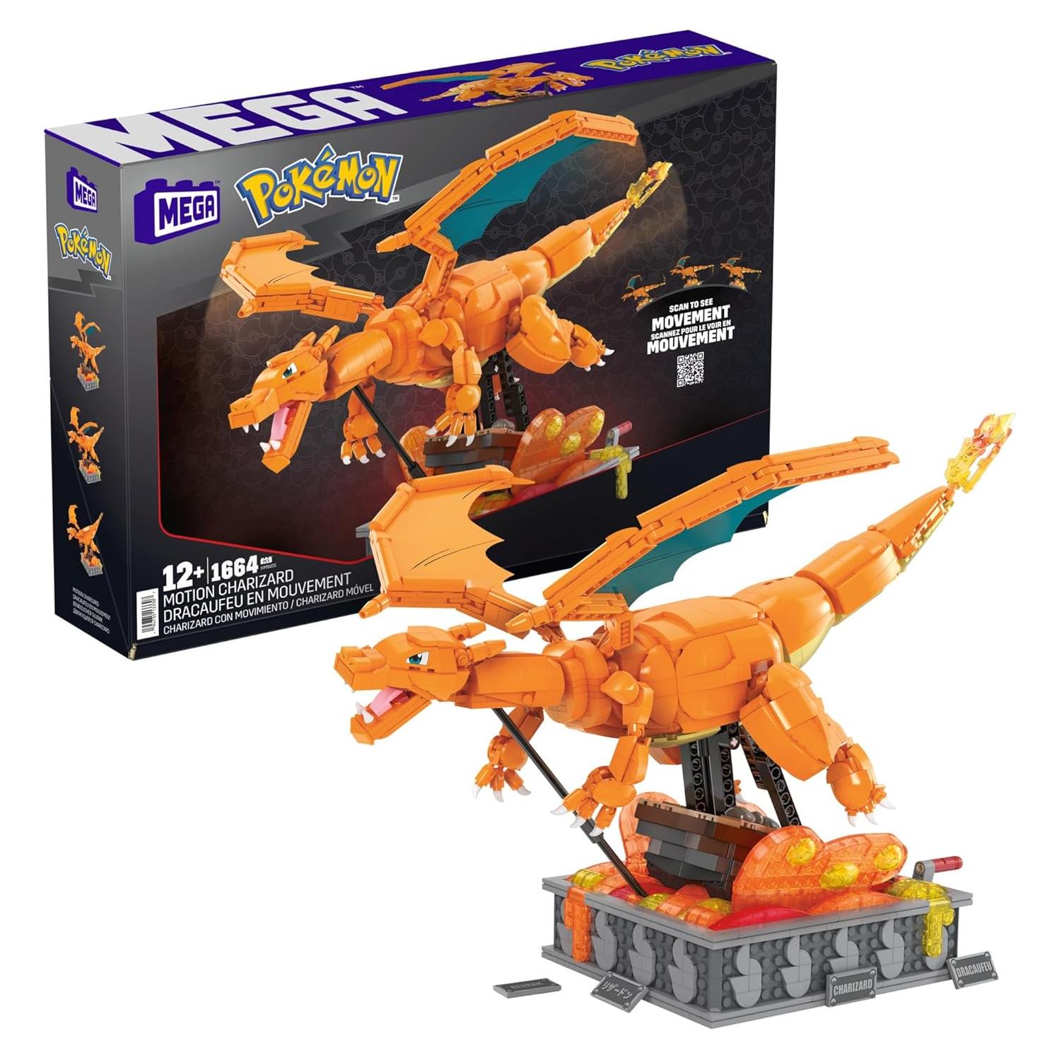 Juguete de Construcción Charizard Mattel 1664 Piezas Movible