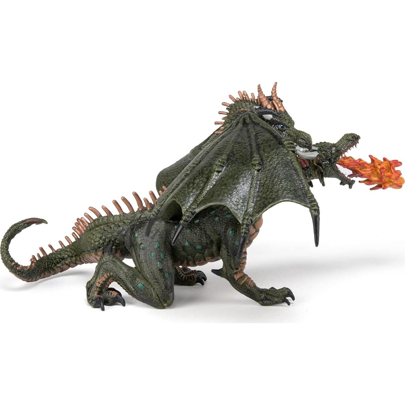 Figurita Papo Dragón de Dos Cabezas Pintada a Mano 19.1 cm