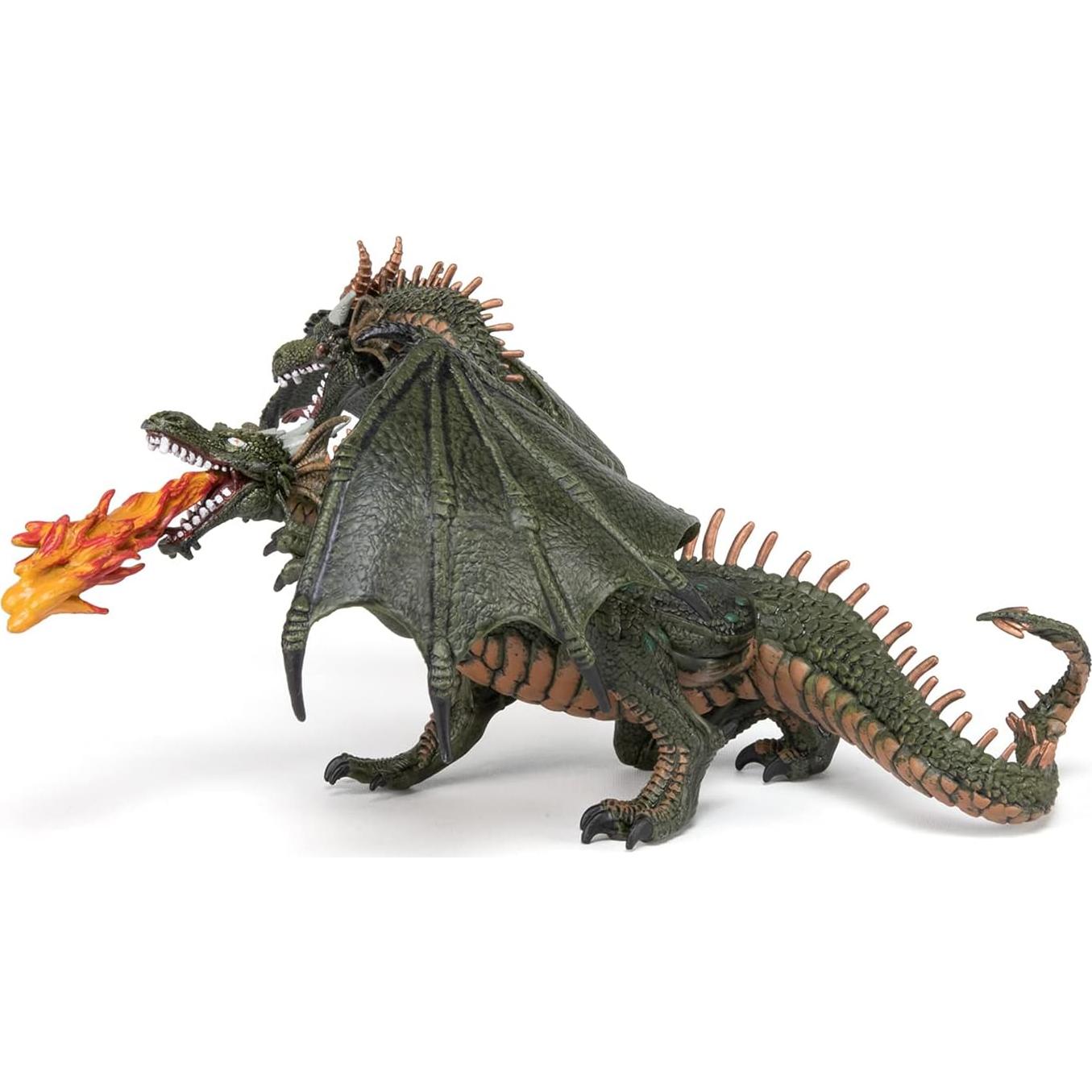 Figurita Papo Dragón de Dos Cabezas Pintada a Mano 19.1 cm