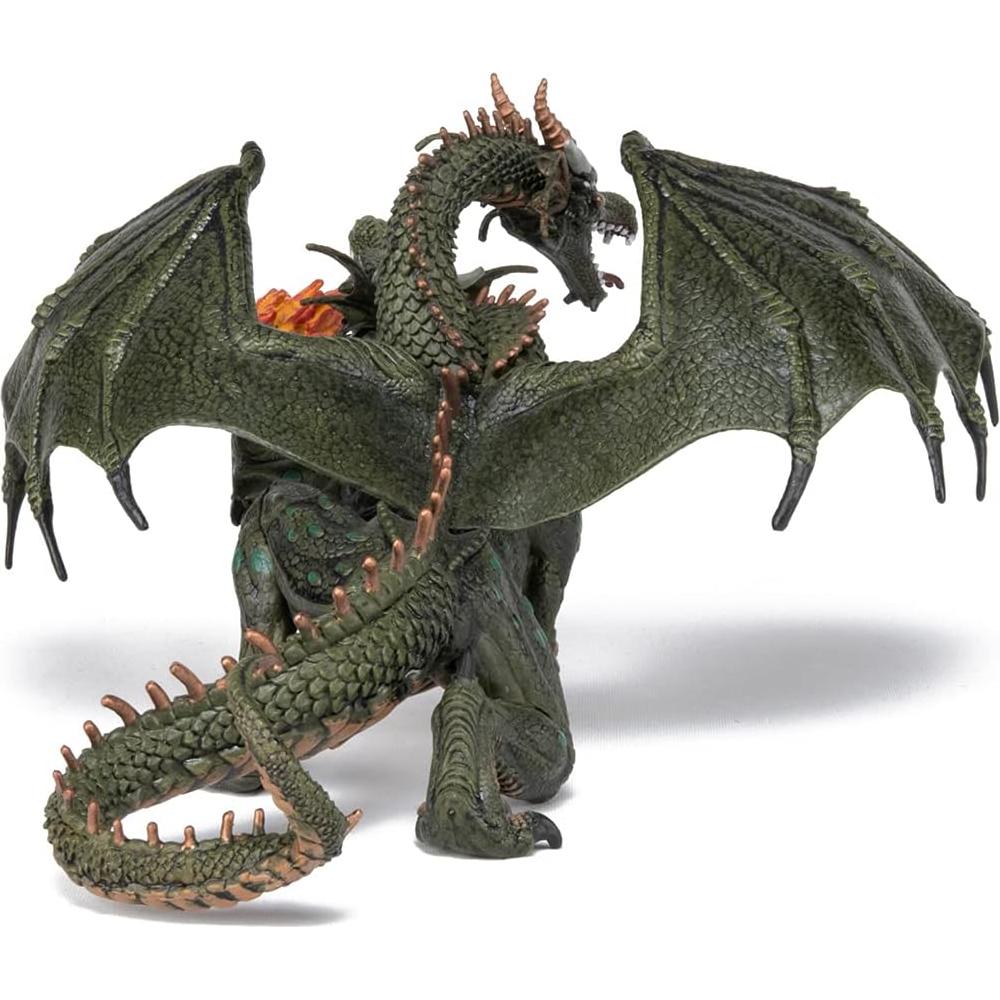 Figurita Papo Dragón de Dos Cabezas Pintada a Mano 19.1 cm