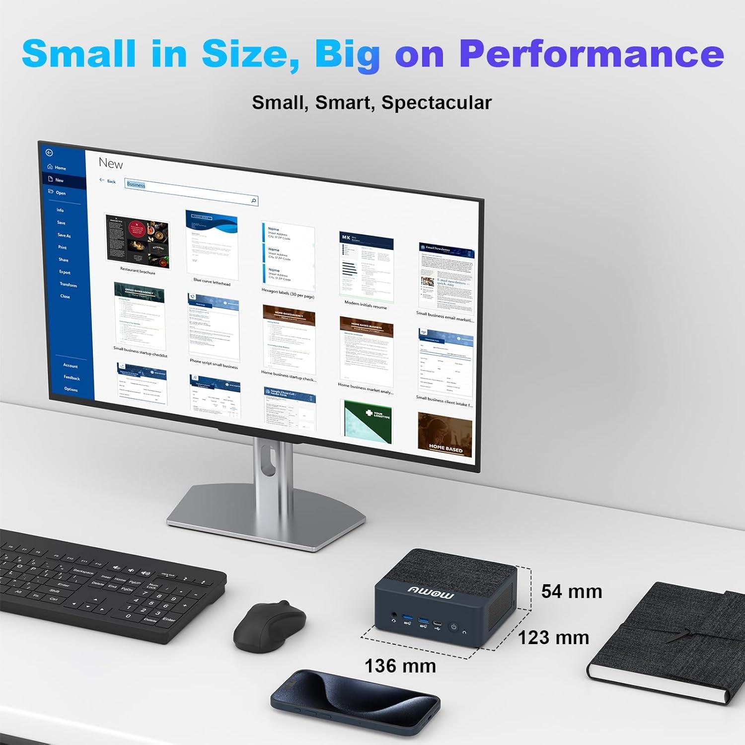 Mini PC AWOW HI12 i5-12600H 32GB RAM 1TB SSD 4K