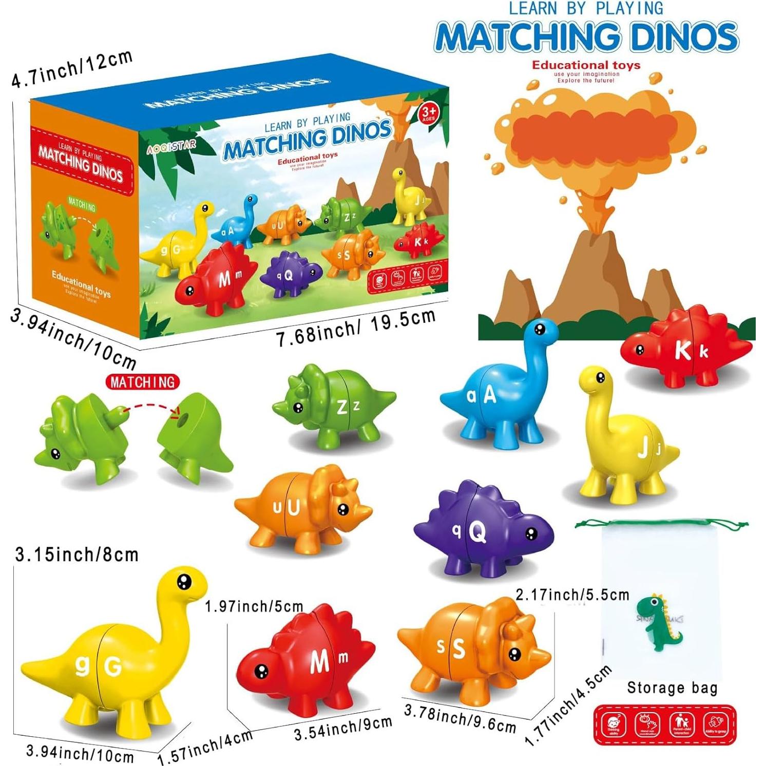 Juguete Educativo Dinosaurios con Letras para Niños 3-5 Años