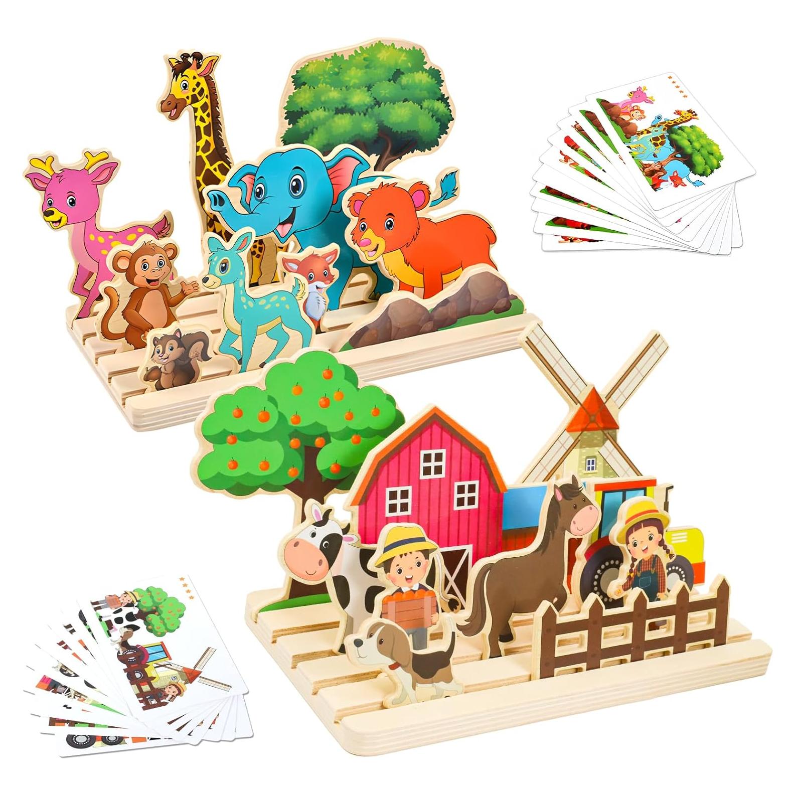 Rompecabezas de Madera Montessori XPIY Granja 22.4x11.4cm