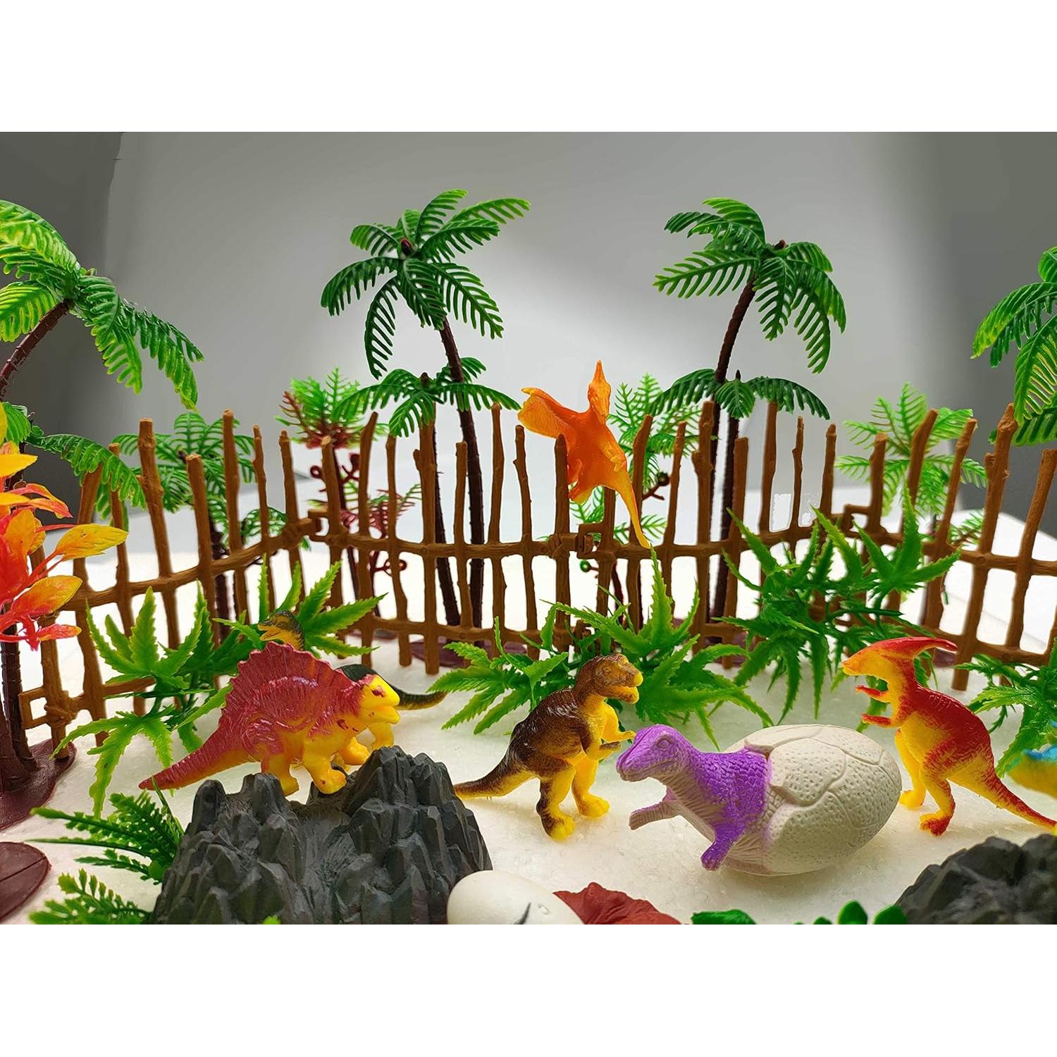 Set de Decoración de Pastel Dinosaurios y Árboles 56 Pcs