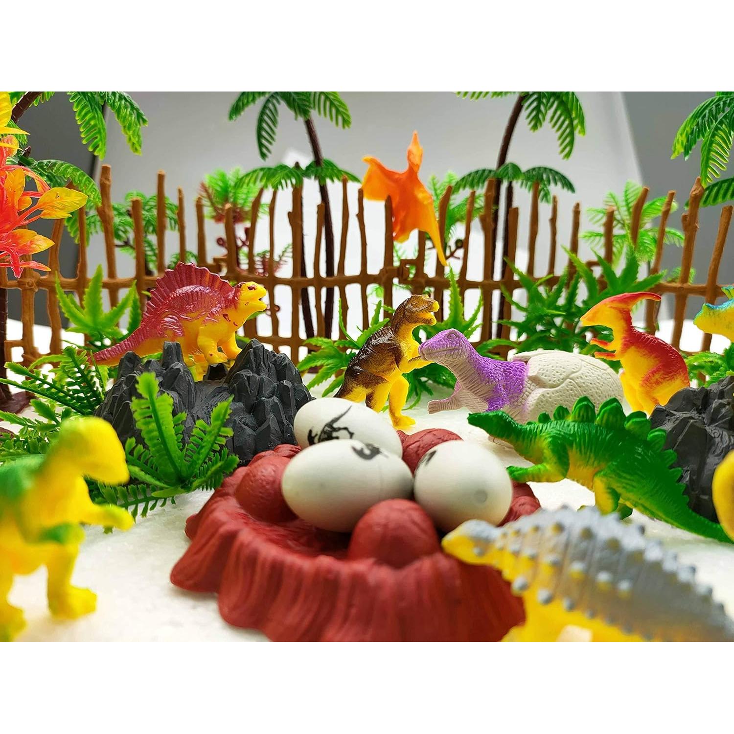 Set de Decoración de Pastel Dinosaurios y Árboles 56 Pcs