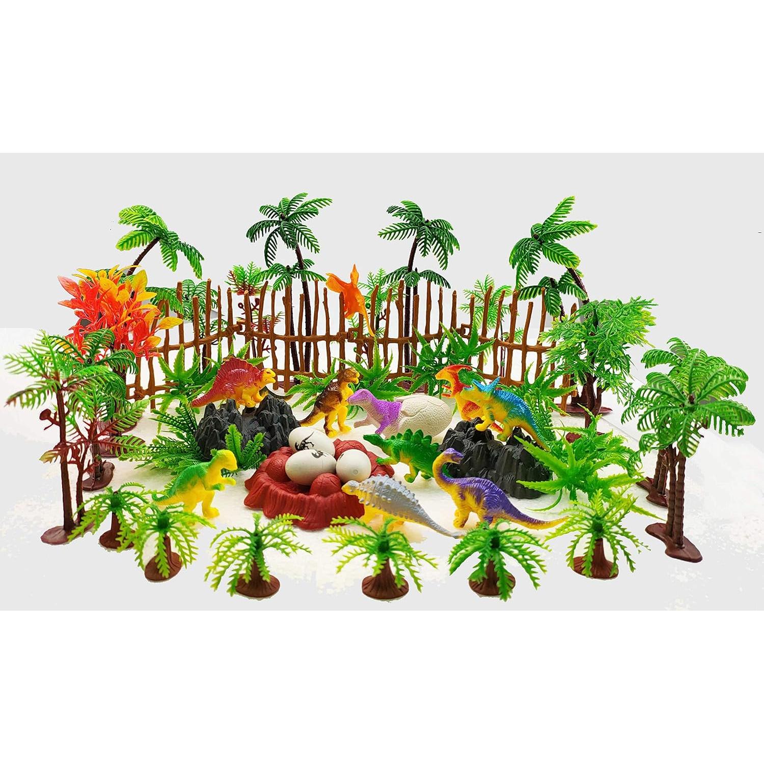 Set de Decoración de Pastel Dinosaurios y Árboles 56 Pcs