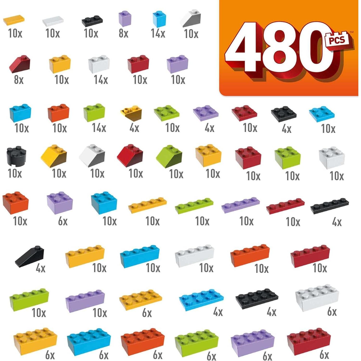 Mega Construx Caja de Ladrillos 480 Piezas Multicolor GJD23