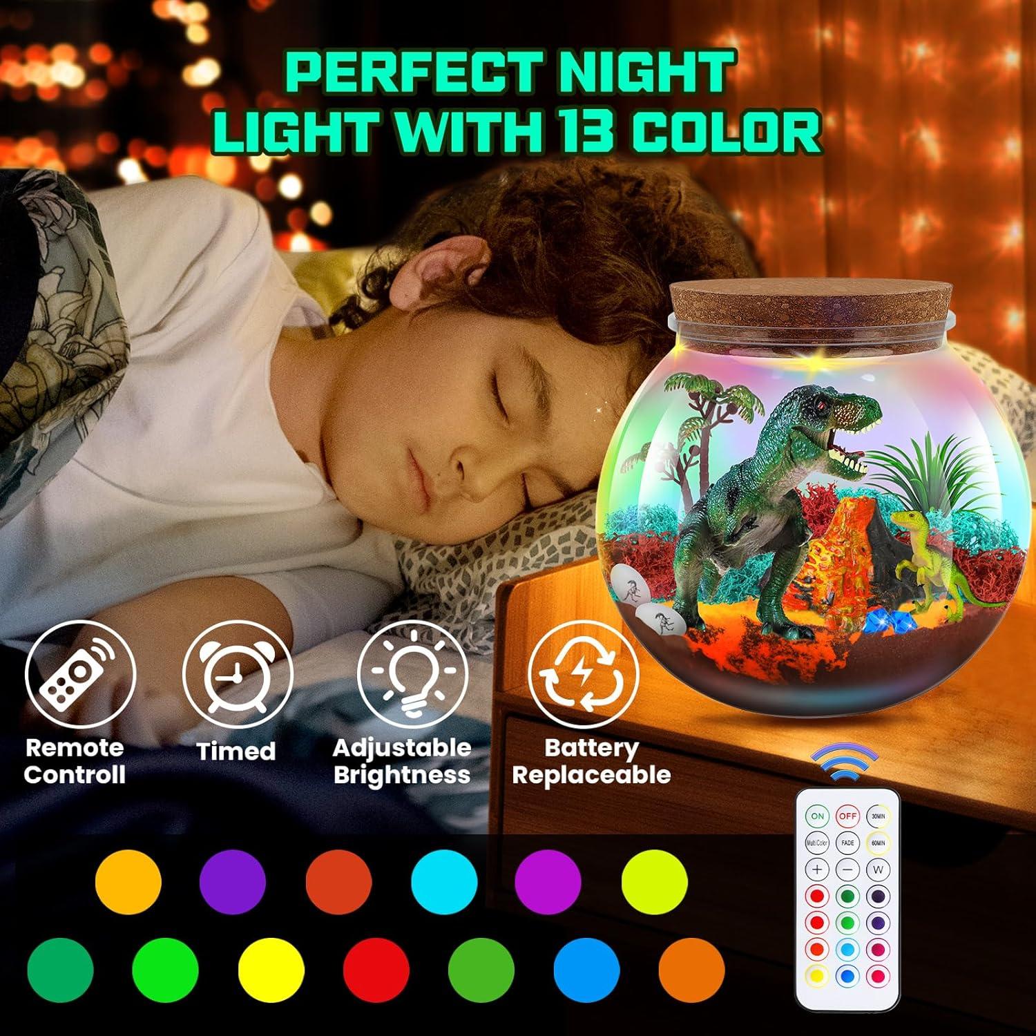 Kit de Terrario de Dinosaurio Ronstone Iluminado 14.4cm