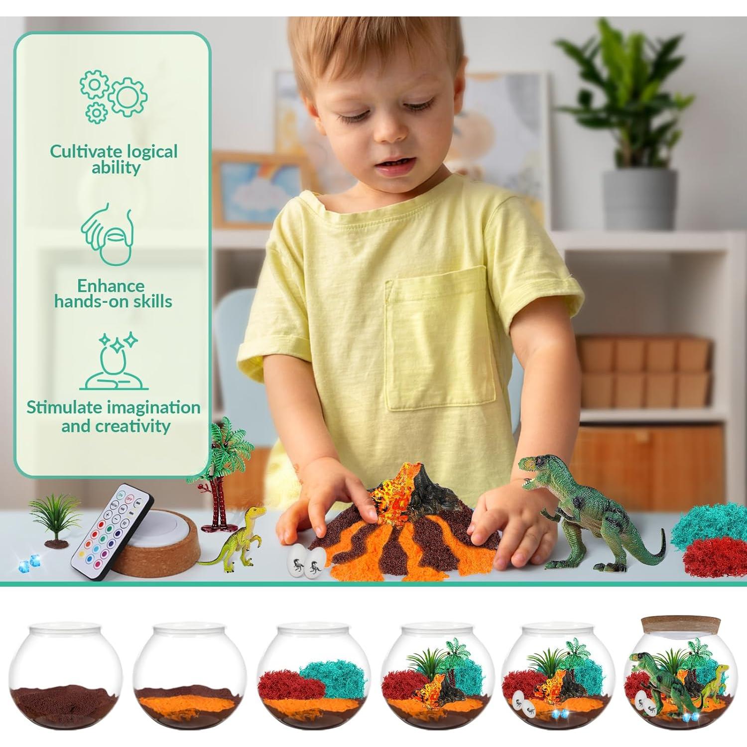 Kit de Terrario de Dinosaurio Ronstone Iluminado 14.4cm