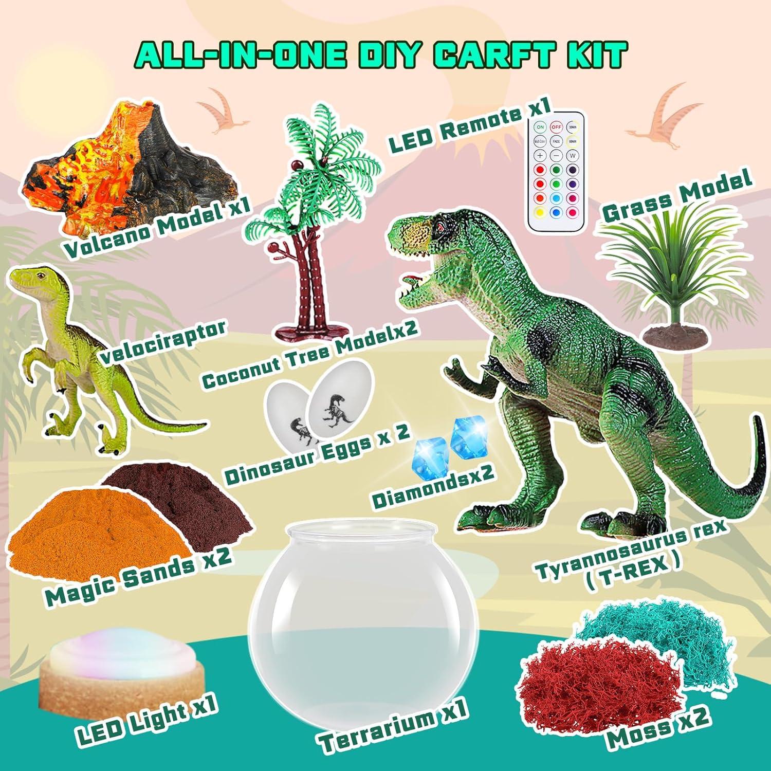 Kit de Terrario de Dinosaurio Ronstone Iluminado 14.4cm