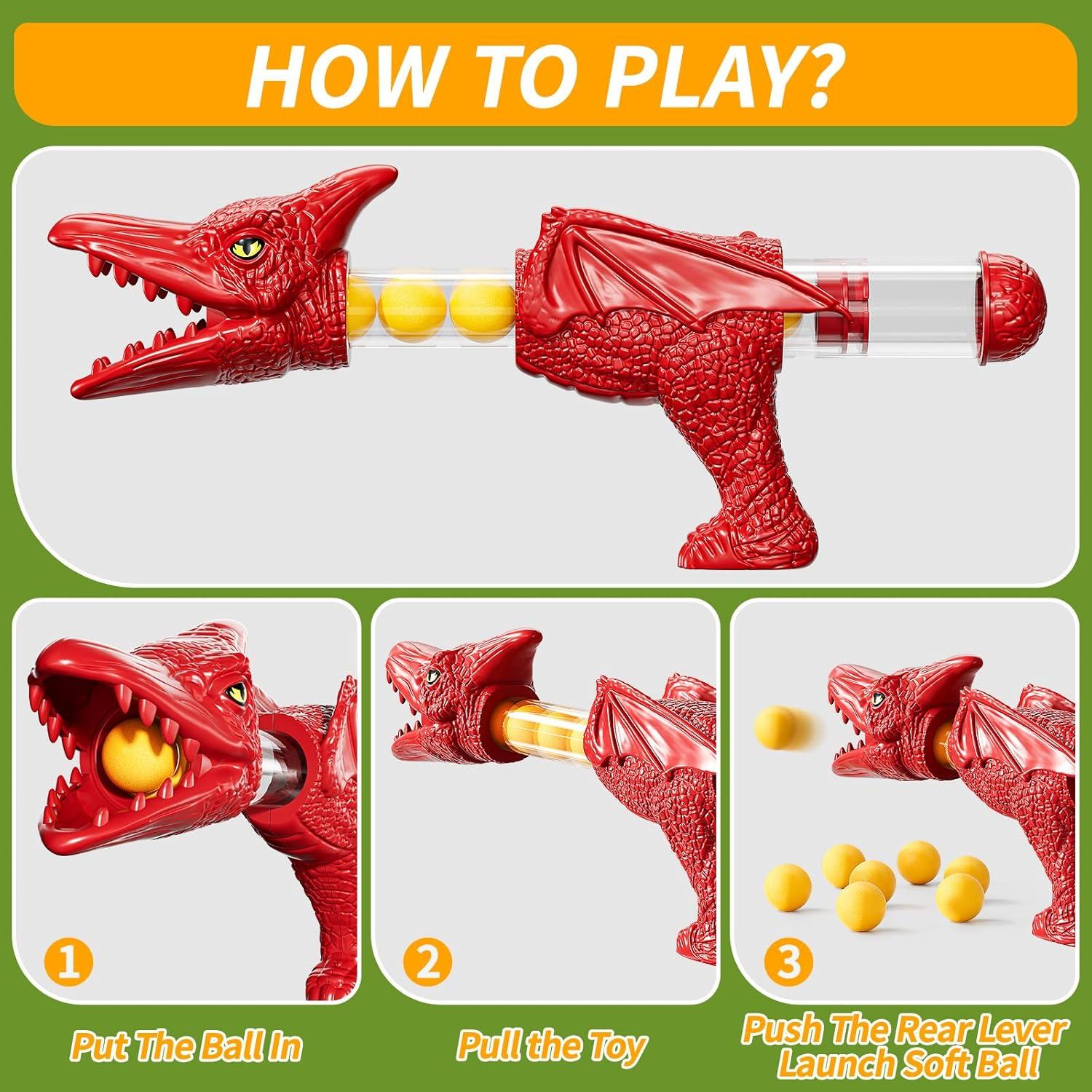 Juguete de Disparo Dinosaurio JUKUDAHU Verde Oscuro 25 cm