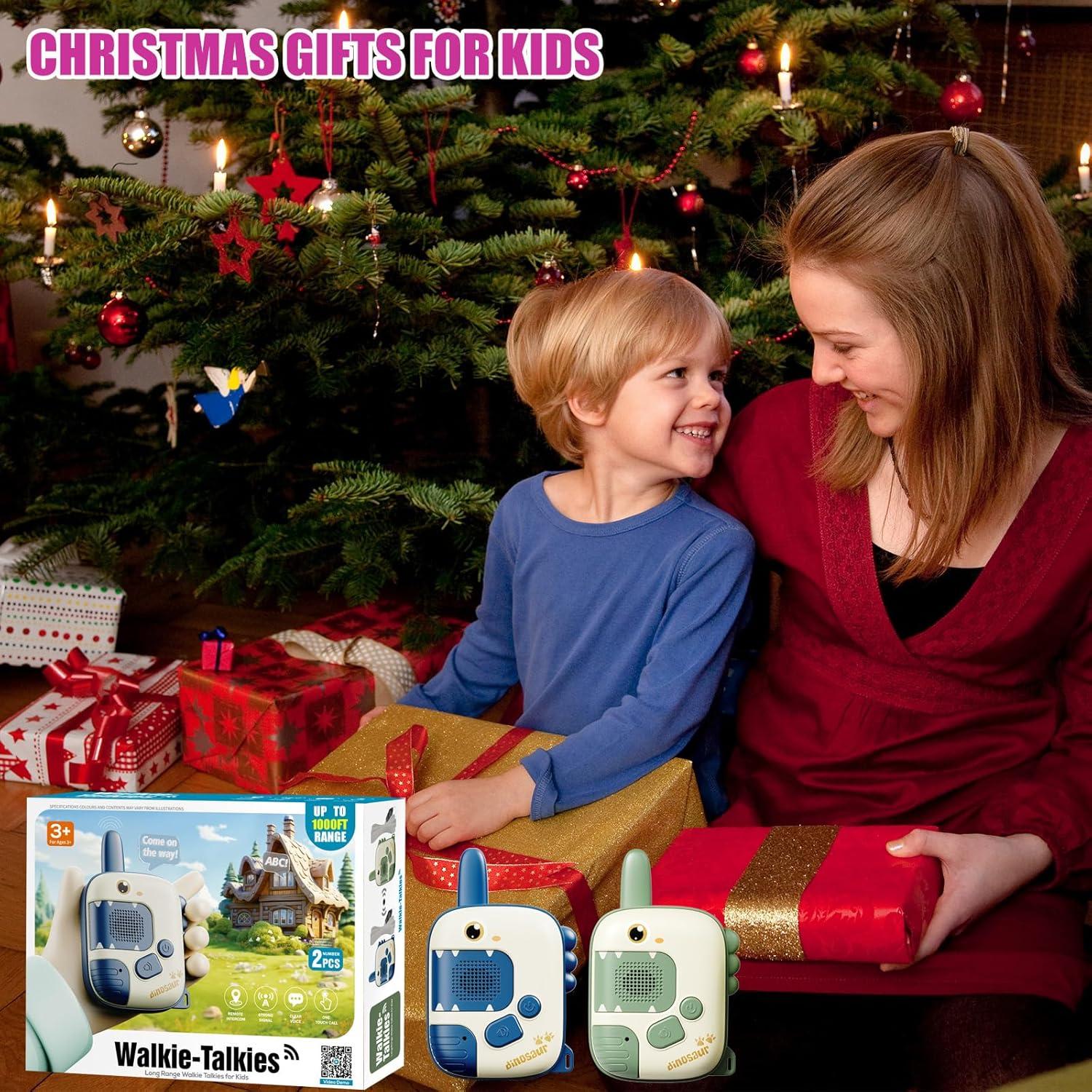 Dinosaur Toys for Kids 5-7,2 Pack Walkie Talkies for Kids Outdoor Adventure Toys with 1000ft Range,Christmas Birthday Gifts Toys for 4 5 6 7 8 Year Old Boys Girls Travel Outside Indoor Family Games