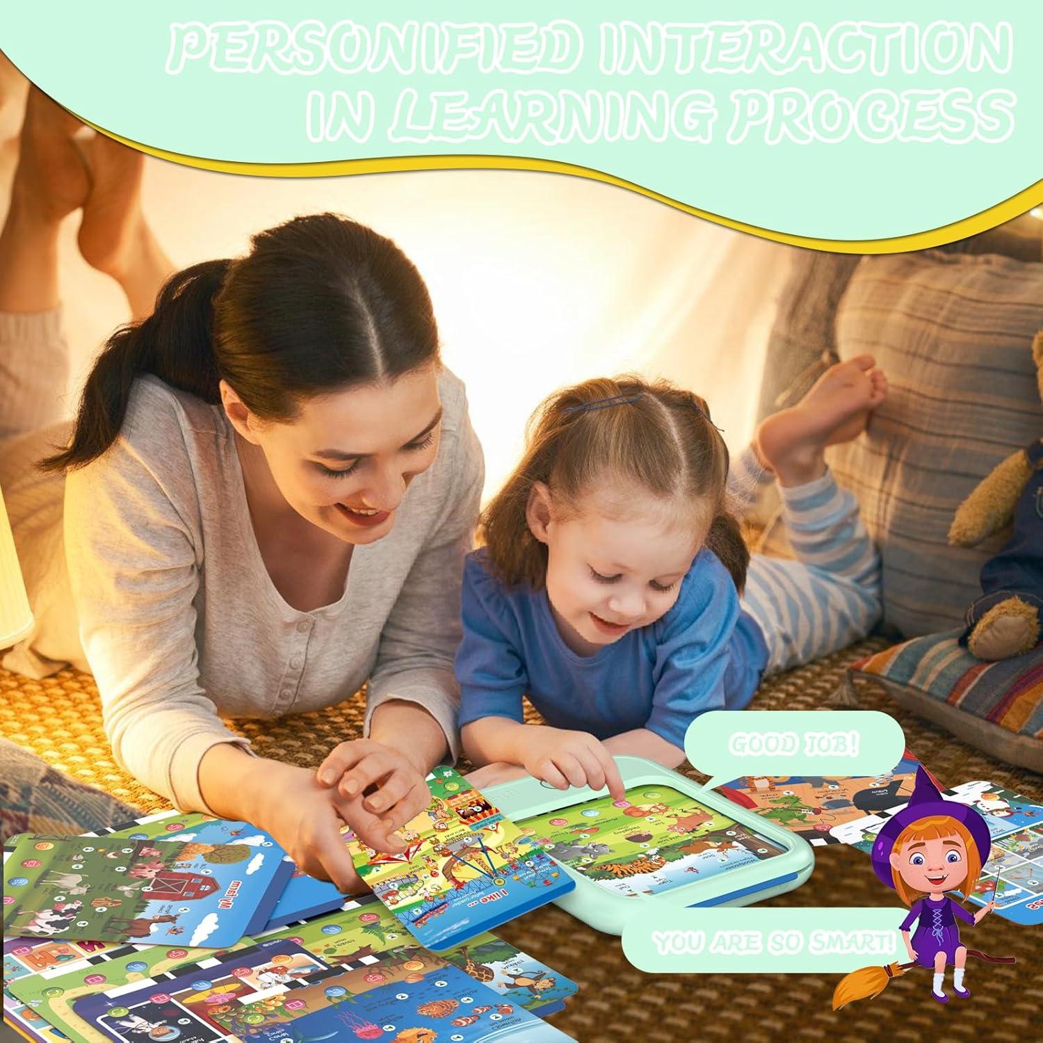 Kids Educational Learning Tablet Toy-Educational Tablet Toy to Interactive Learn Alphabets,Colors,Number,Foods,Jurassic Park,Animals,Learning Toys for Toddlers 2-6 Years Old,Gifts for Boys Girl