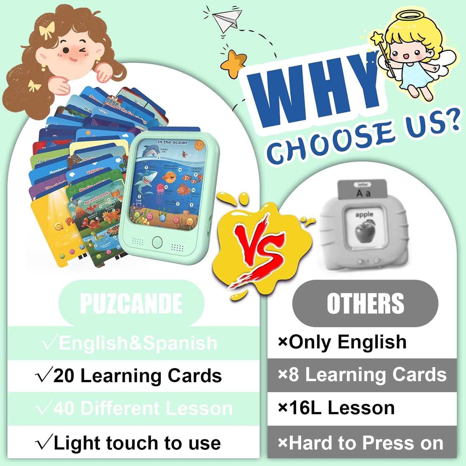 Kids Educational Learning Tablet Toy-Educational Tablet Toy to Interactive Learn Alphabets,Colors,Number,Foods,Jurassic Park,Animals,Learning Toys for Toddlers 2-6 Years Old,Gifts for Boys Girl