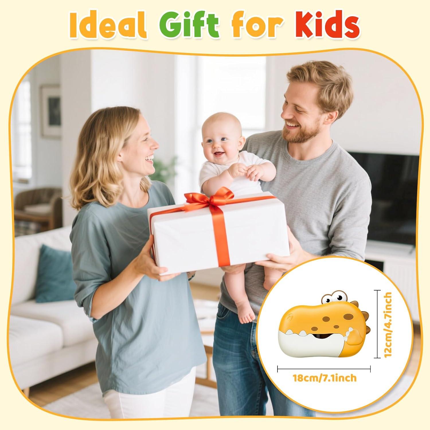 Juguete de Baño Dinosaurio Oichen Amarillo con Música y Burbujas