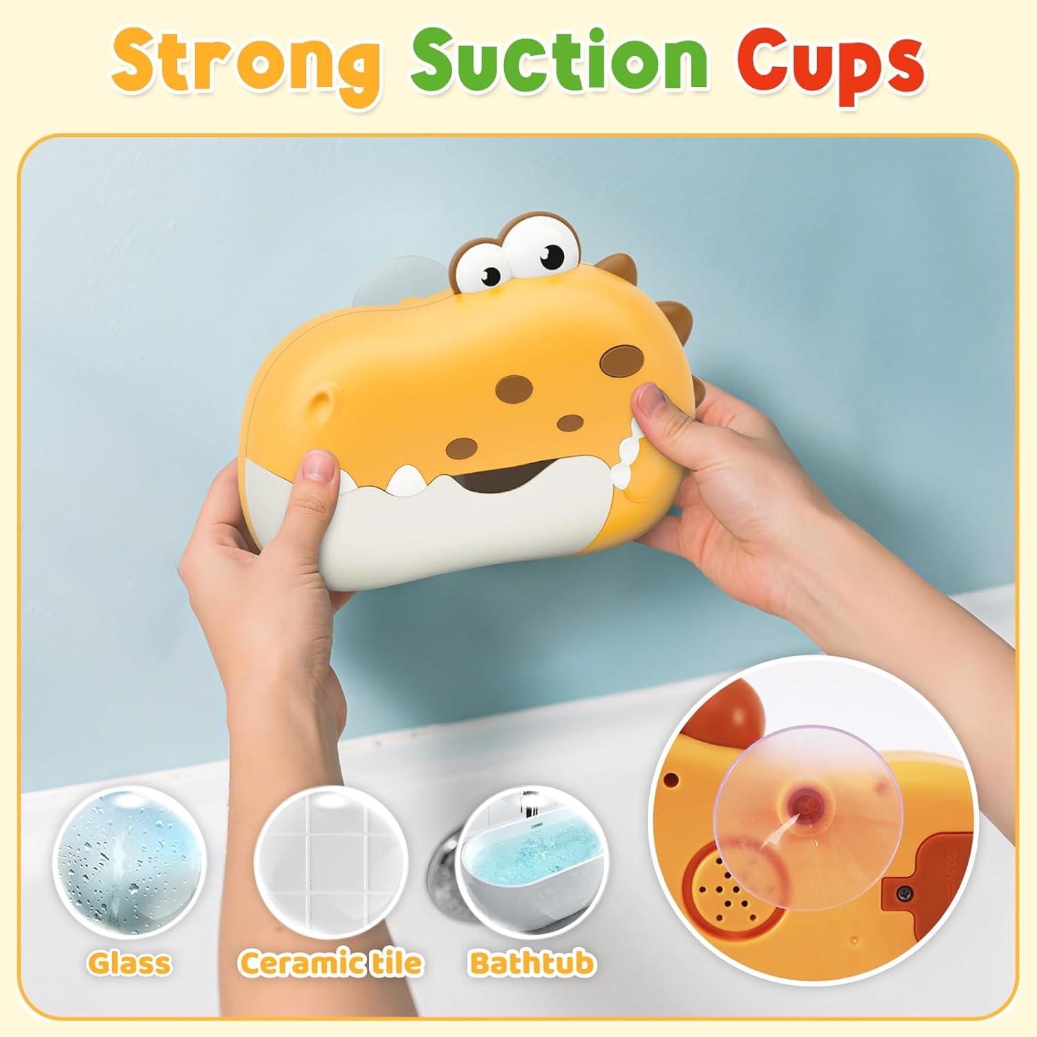 Juguete de Baño Dinosaurio Oichen Amarillo con Música y Burbujas