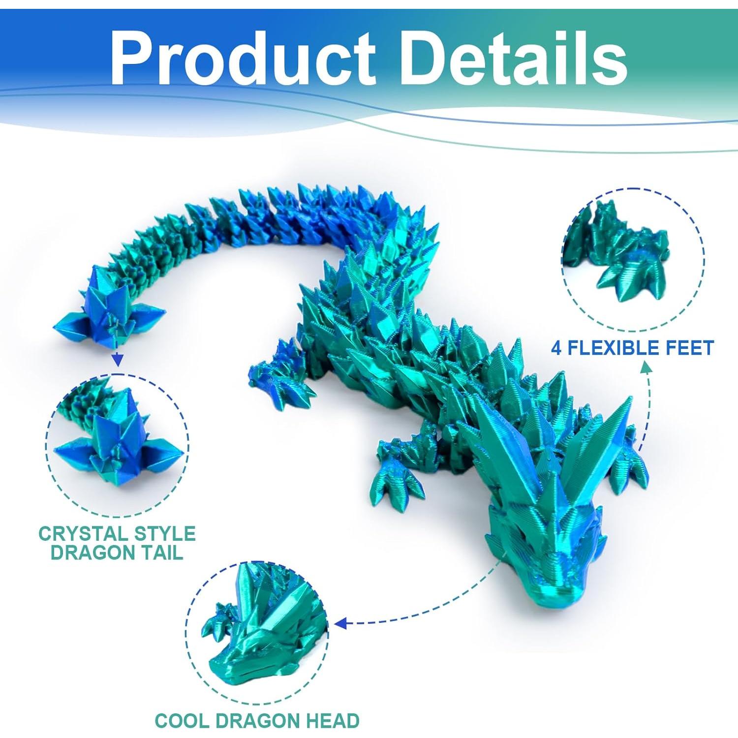 Huevo de Dragón 3D Flavery 30.48 cm Mezcla Verde Azul